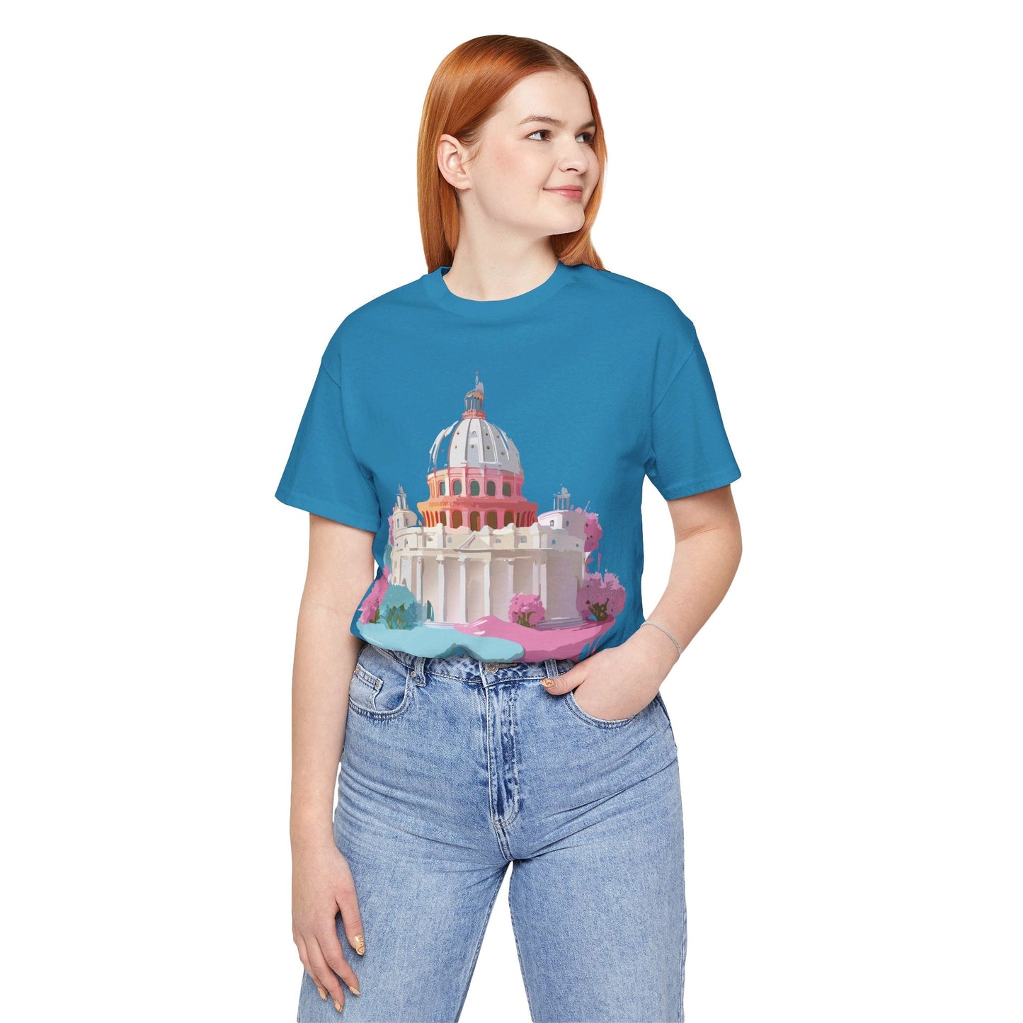 Unisex Graphic Tee With Rome Artwork By Vintage Inspired Short Sleeve