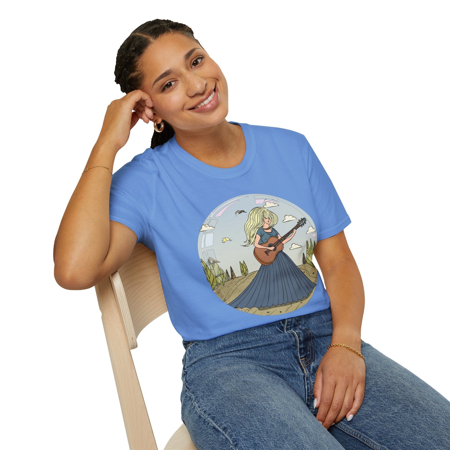 Womens Graphic T Shirt Art Design Tee Softstyle Cotton Ring-Spun Unisex Short Sleeve