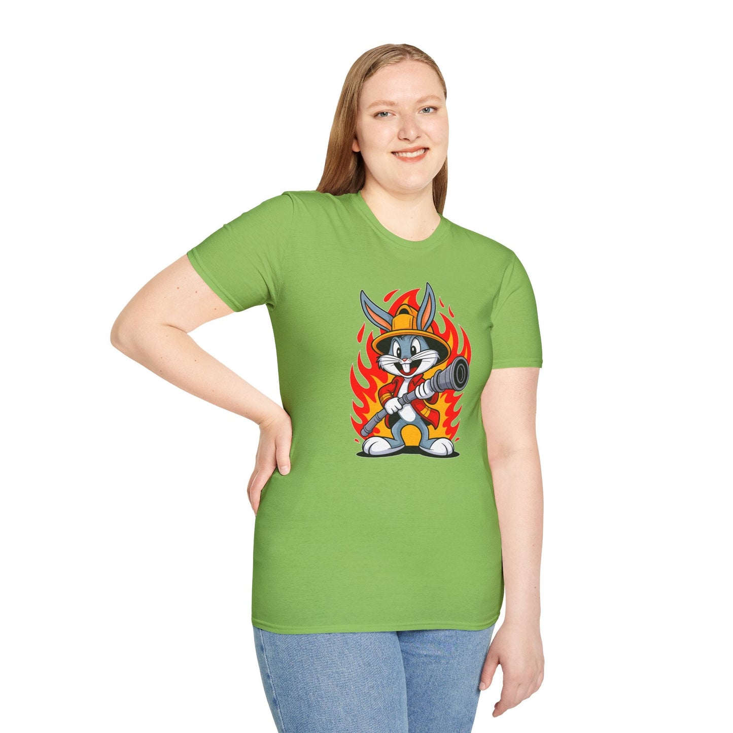 Cartoon Bunny Graphic Unisex Cotton Animal Animation Artwork Design Tee 11