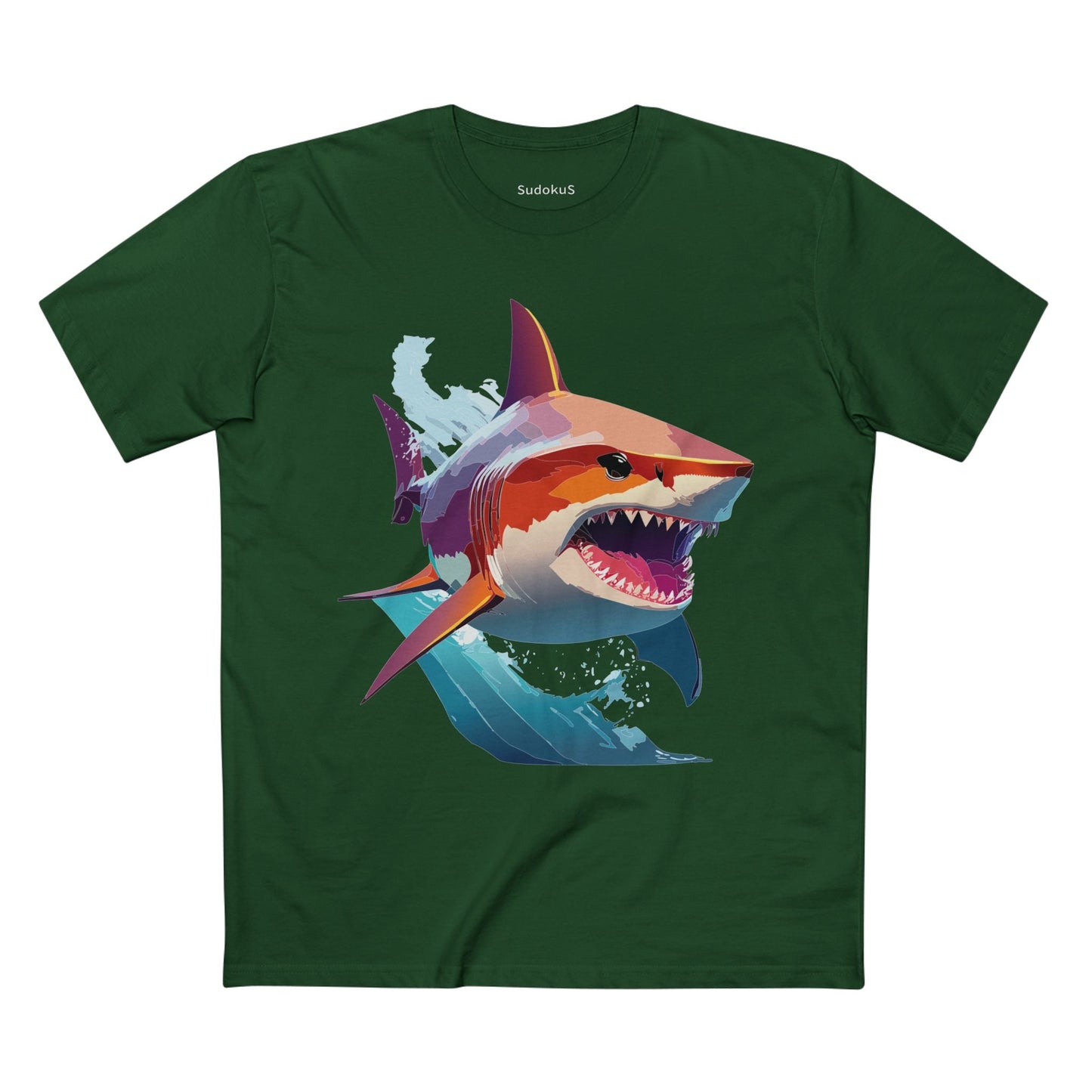Shark Graphic Unisex 100 Cotton Staple Tee with Animal Design Artwork 10