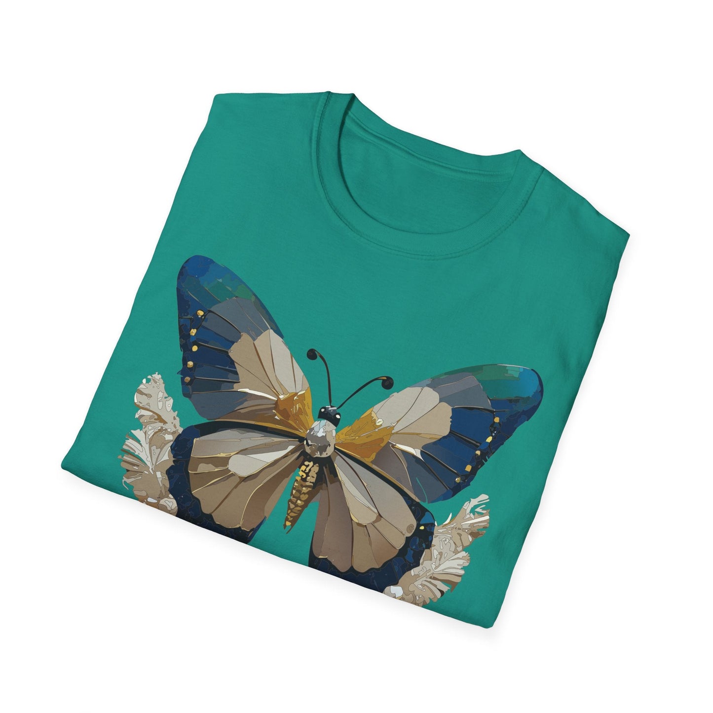 Butterfly Themed Unisex T Shirt With Monarch Design Gildan Softstyle 64000 Premium Ring Spun Cotton