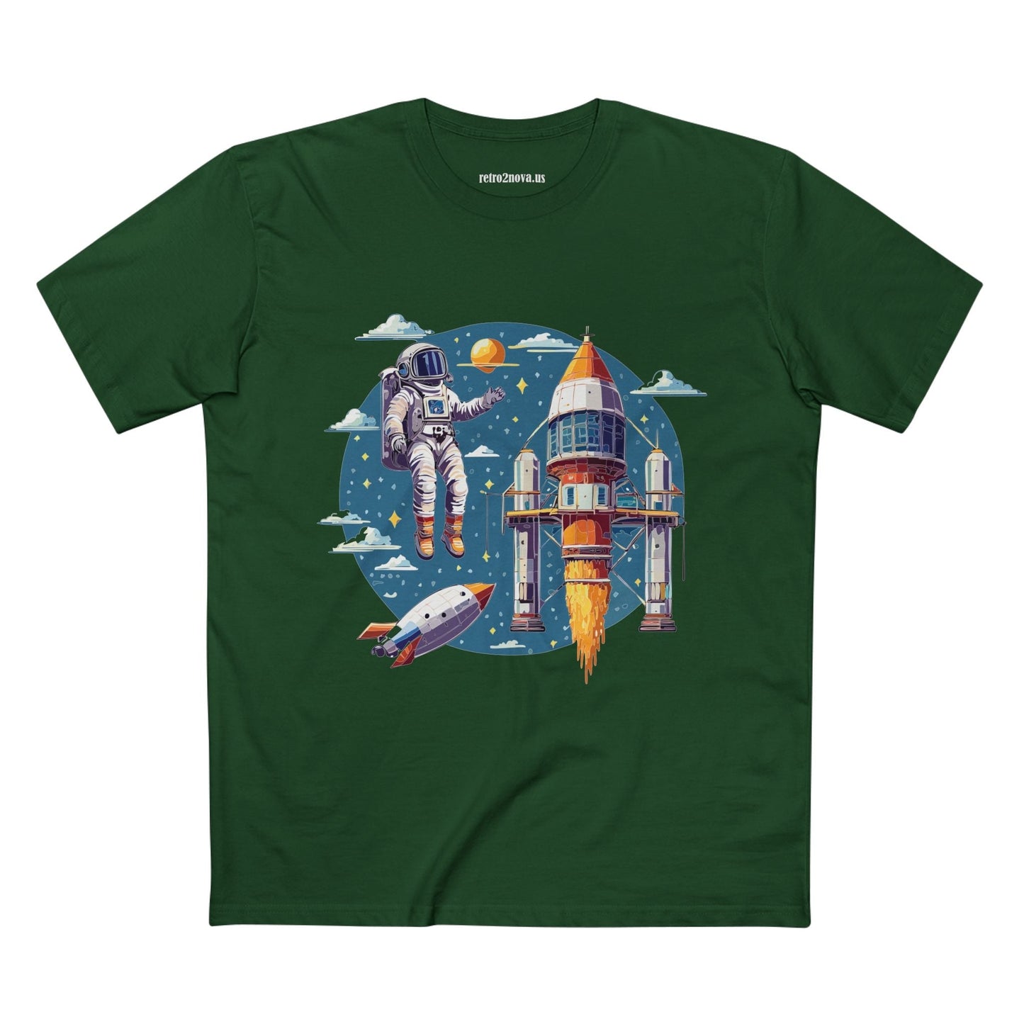 Cosmos Astronaut Shirt Unisex Premium Cotton Tee With Original Art Design Retro2Nova