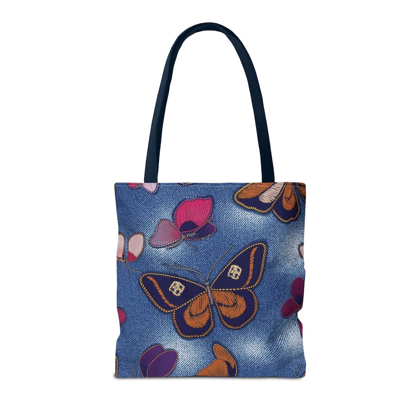 Denim Fabric Imitation Print Unisex Canvas Bag Poly Spun 3 Sizes Tote Bag 174