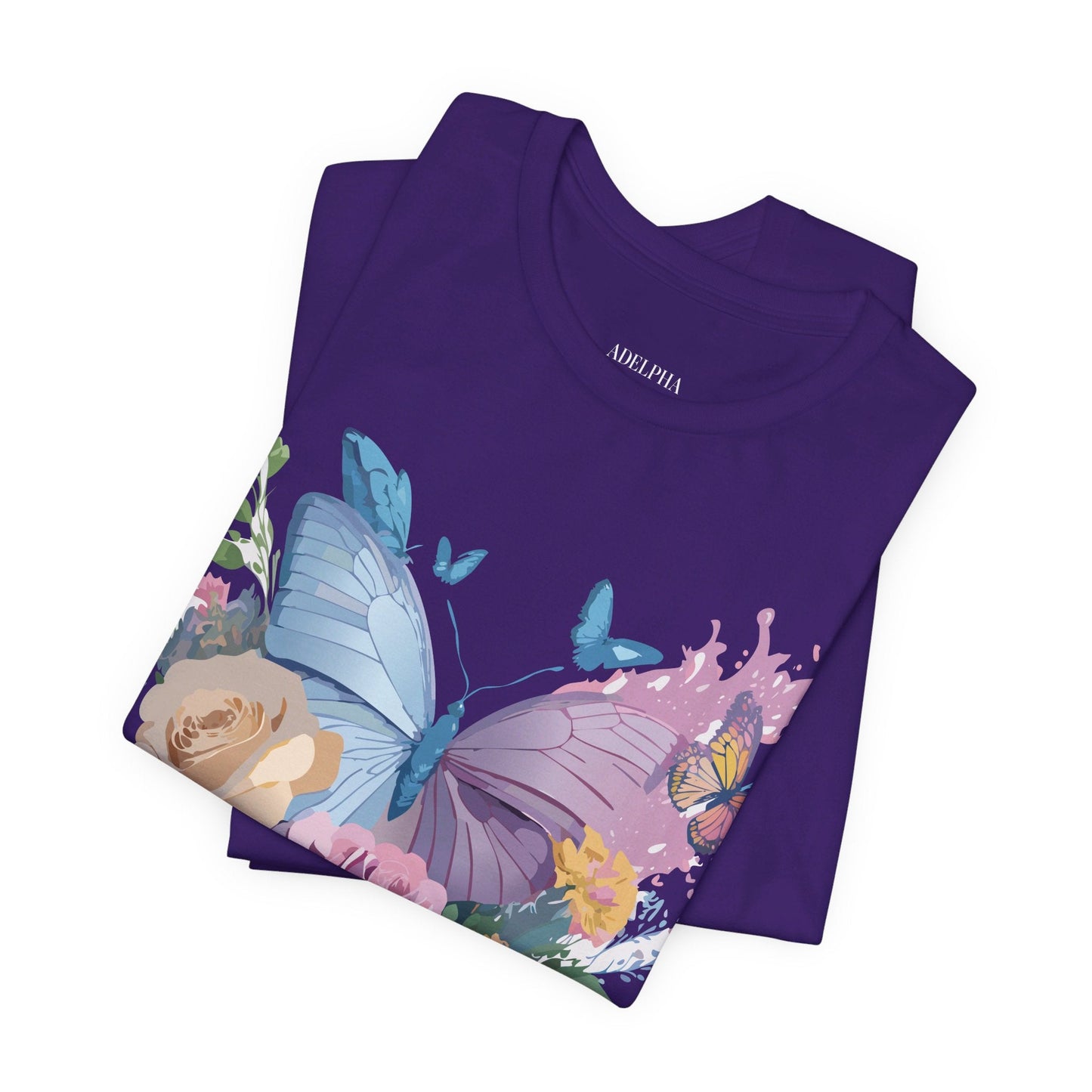 Butterfly Graphic Tee Unisex Vintage Art Design Adelpha Short Sleeve