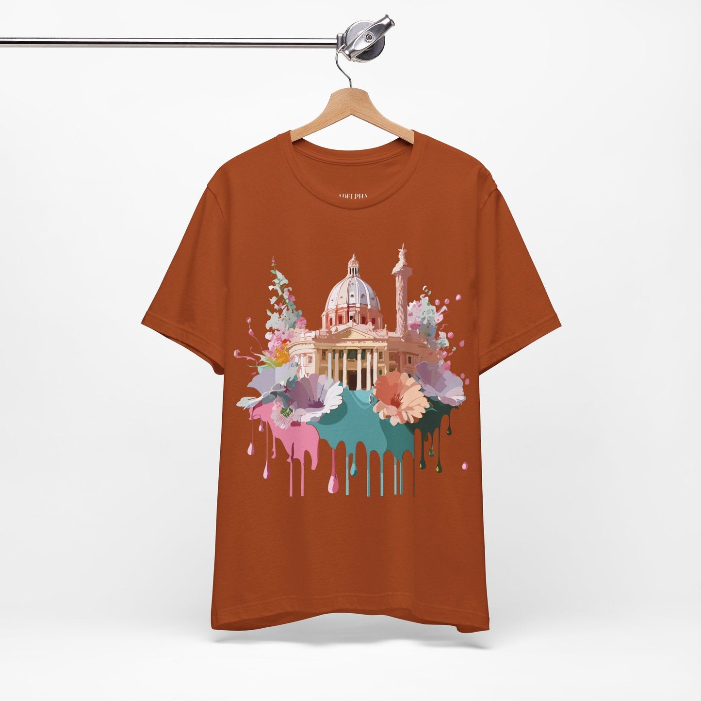 Tourist Shirt Rome Graphic Tee Unisex Jersey Short Sleeve Art Design By Adelpha Artwork