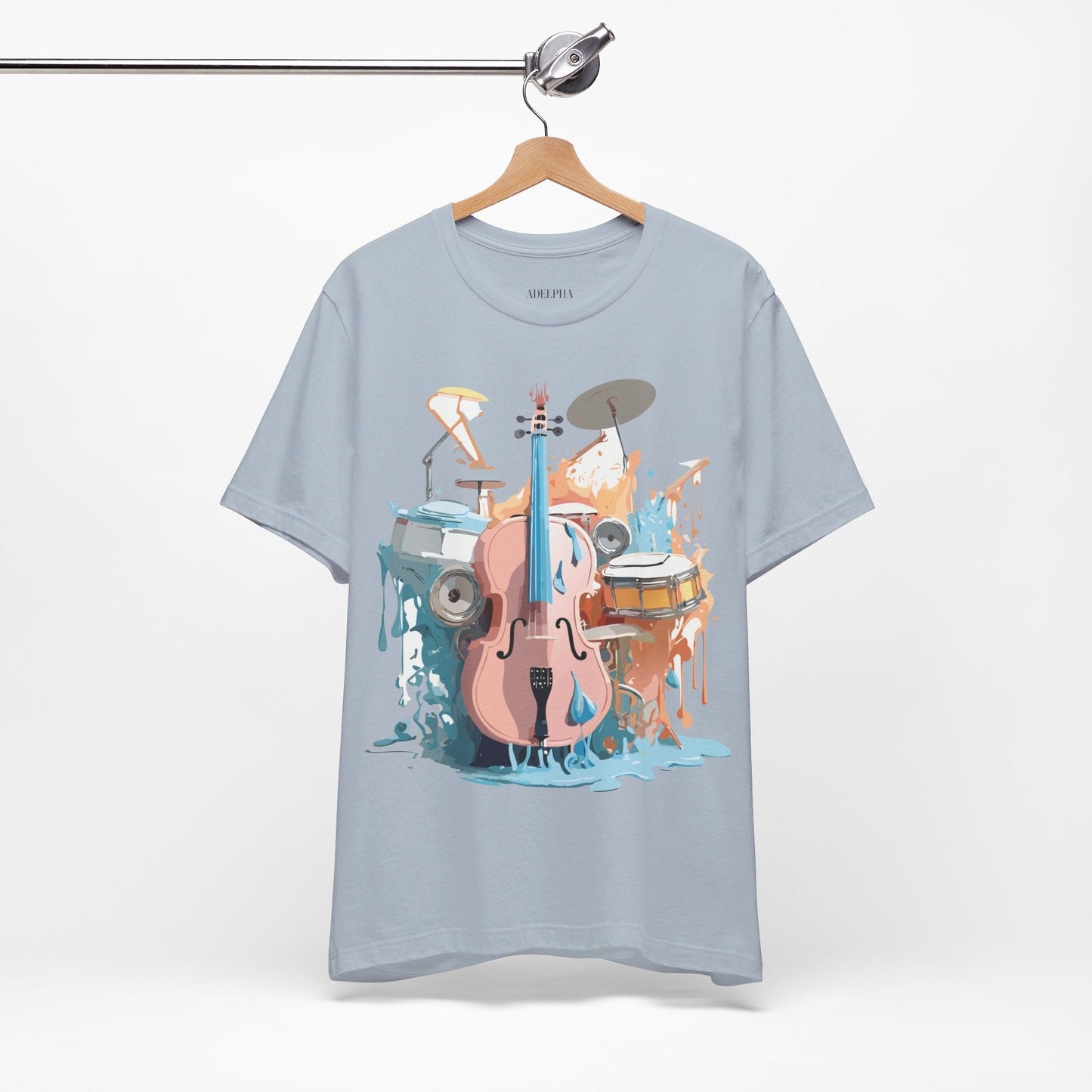 Music Graphic Unisex 100 Cotton Vintage Art with Musical Elements Tee 74
