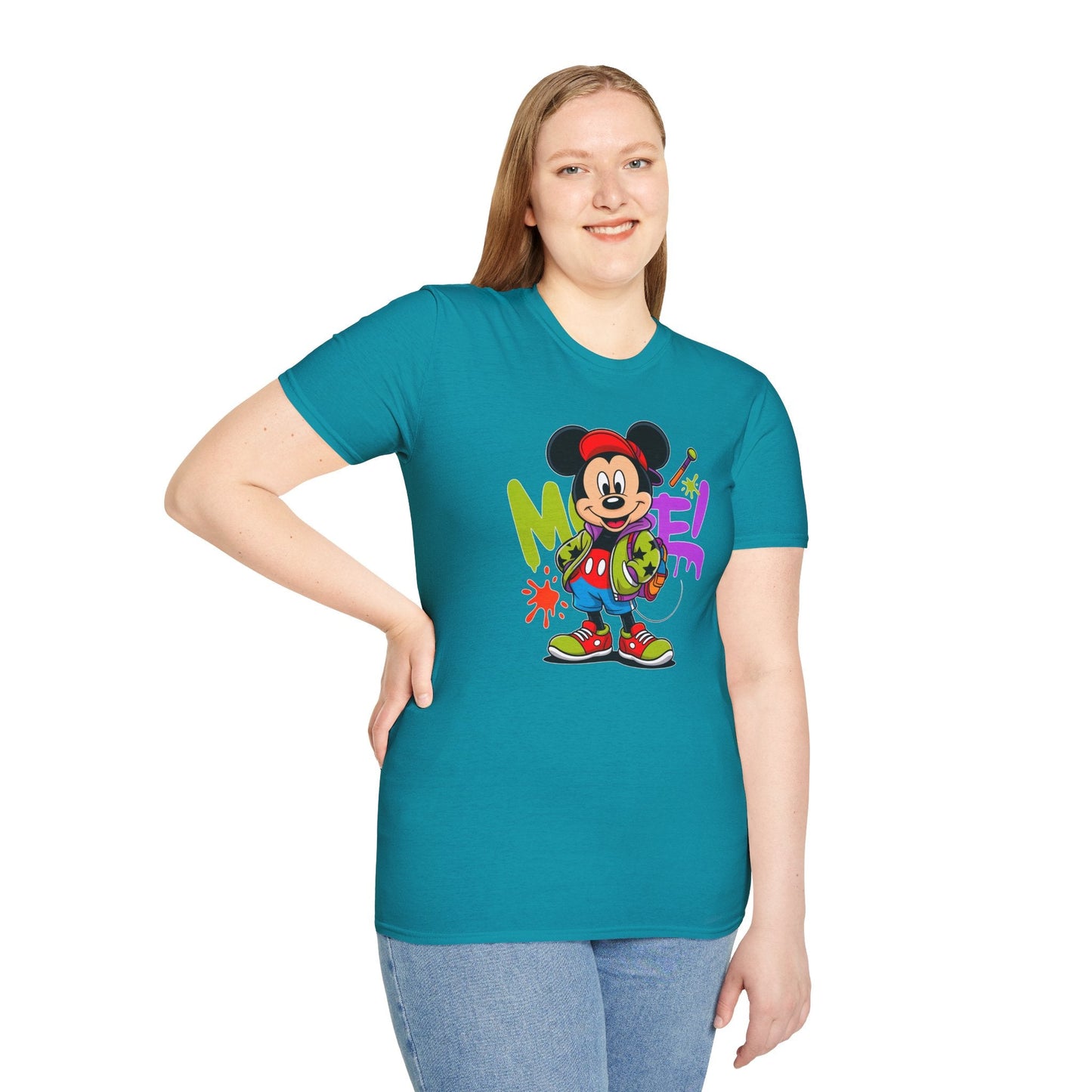Unisex Cartoon T Shirt with Animation Design Funny Animals Tee Gildan Softstyle 64000