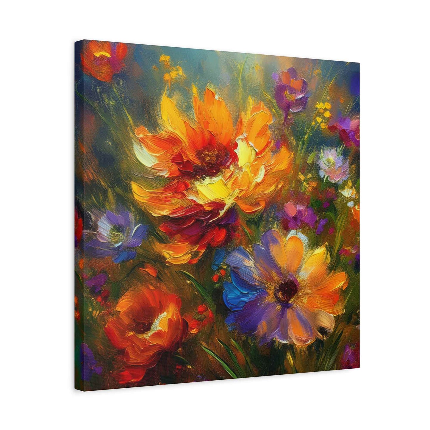 Flowers Print Canvas, Floral Oil Paint Print 20x20, 24x24, 30x30, 32x32, 36x36, Floral Art Design Print Non-Frame MC-15