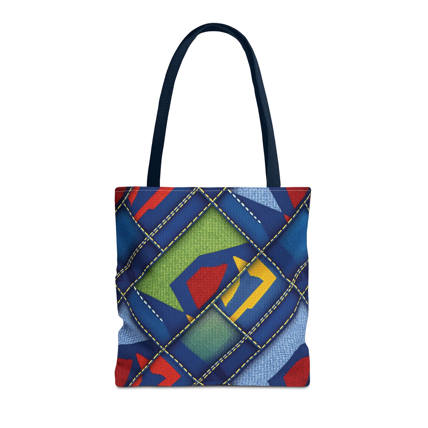 Denim Fabric Imitation Print Unisex Canvas Bag Poly Spun 3 Sizes Tote Bag 139