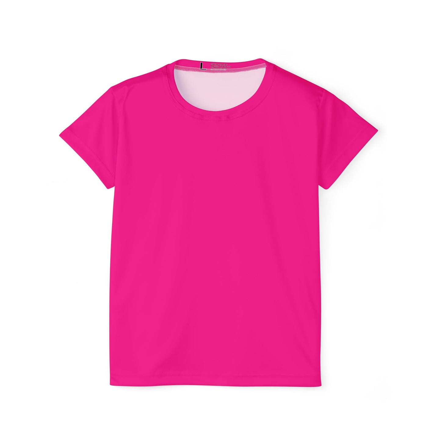 Barbie Pink Women's Sports Jersey Short Sleeves 100% Poly Solid Hot Pink Color Print Athletic Tee