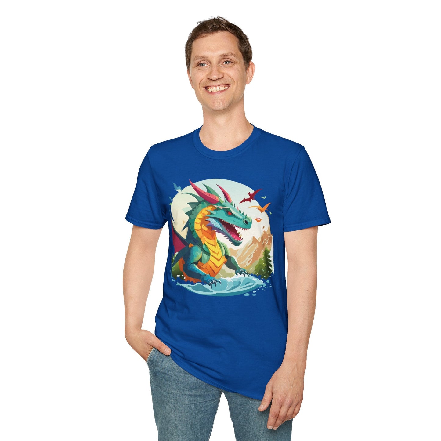 Dragon T Shirt Unisex Animal Tee Softstyle 64000 Premium 100 Percent Ring Spun Cotton
