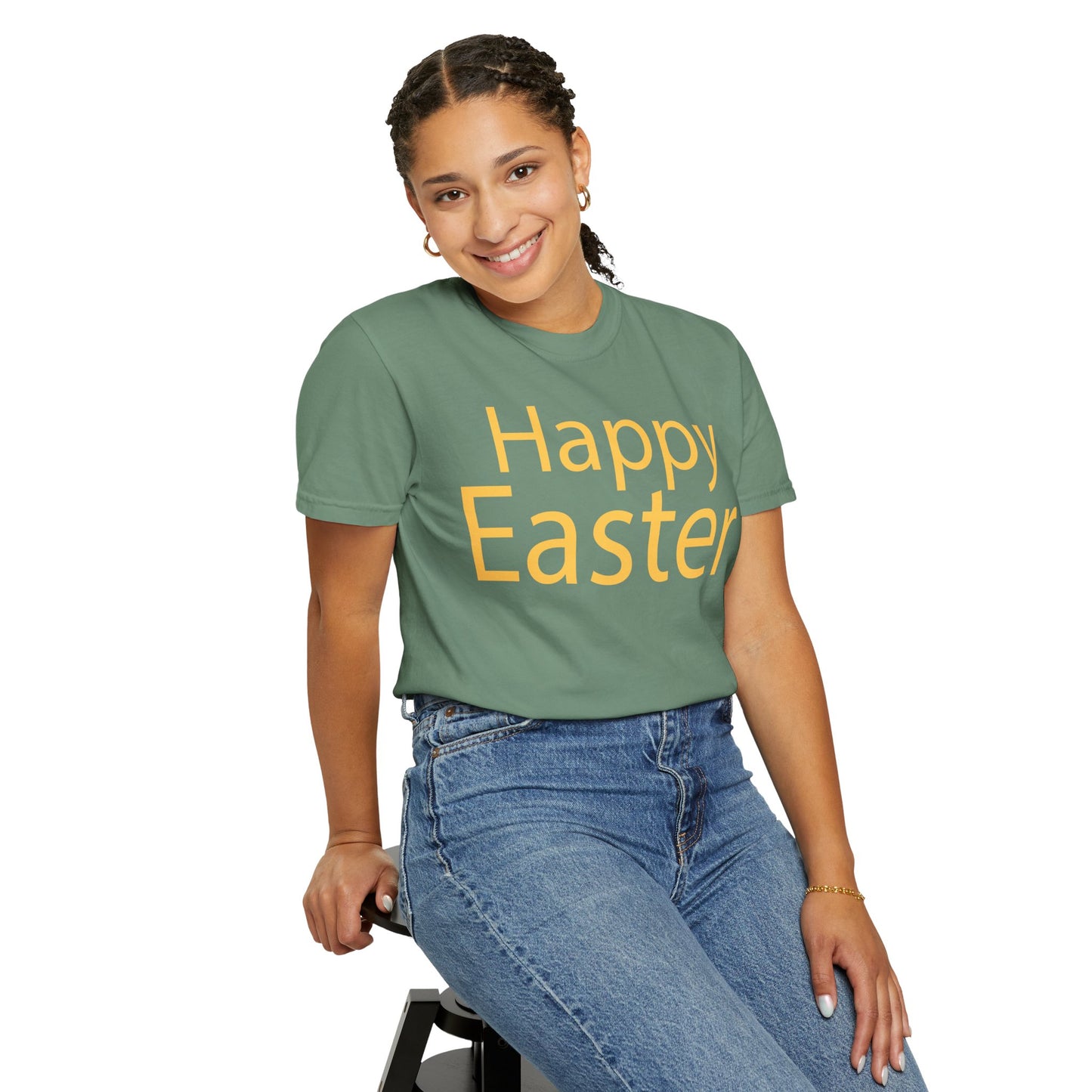 Happy Easter T-Shirt, Tee Shirt with Easter Signature, T Shirt with Easter Prints, Tee Shirt with Easter Design