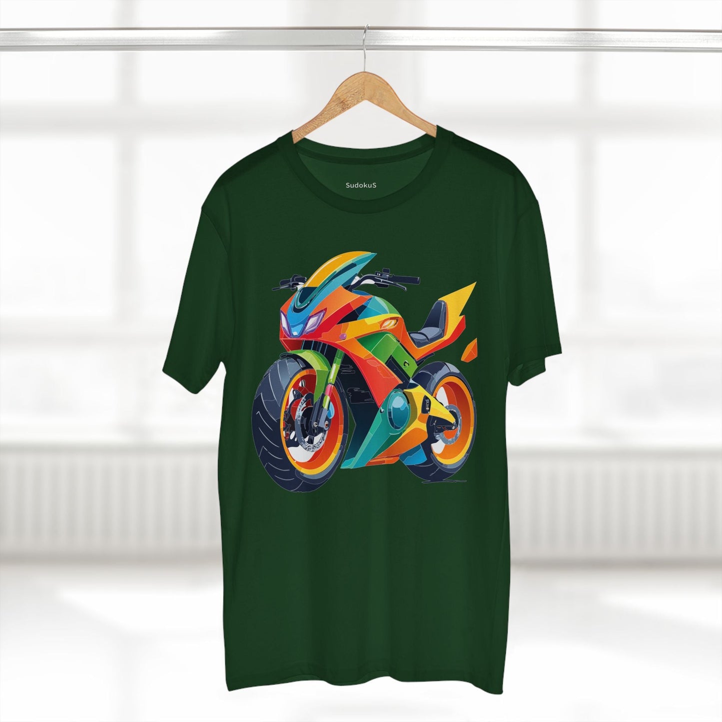 Moto Bike Graphic Unisex 100 Cotton Staple Tee 5