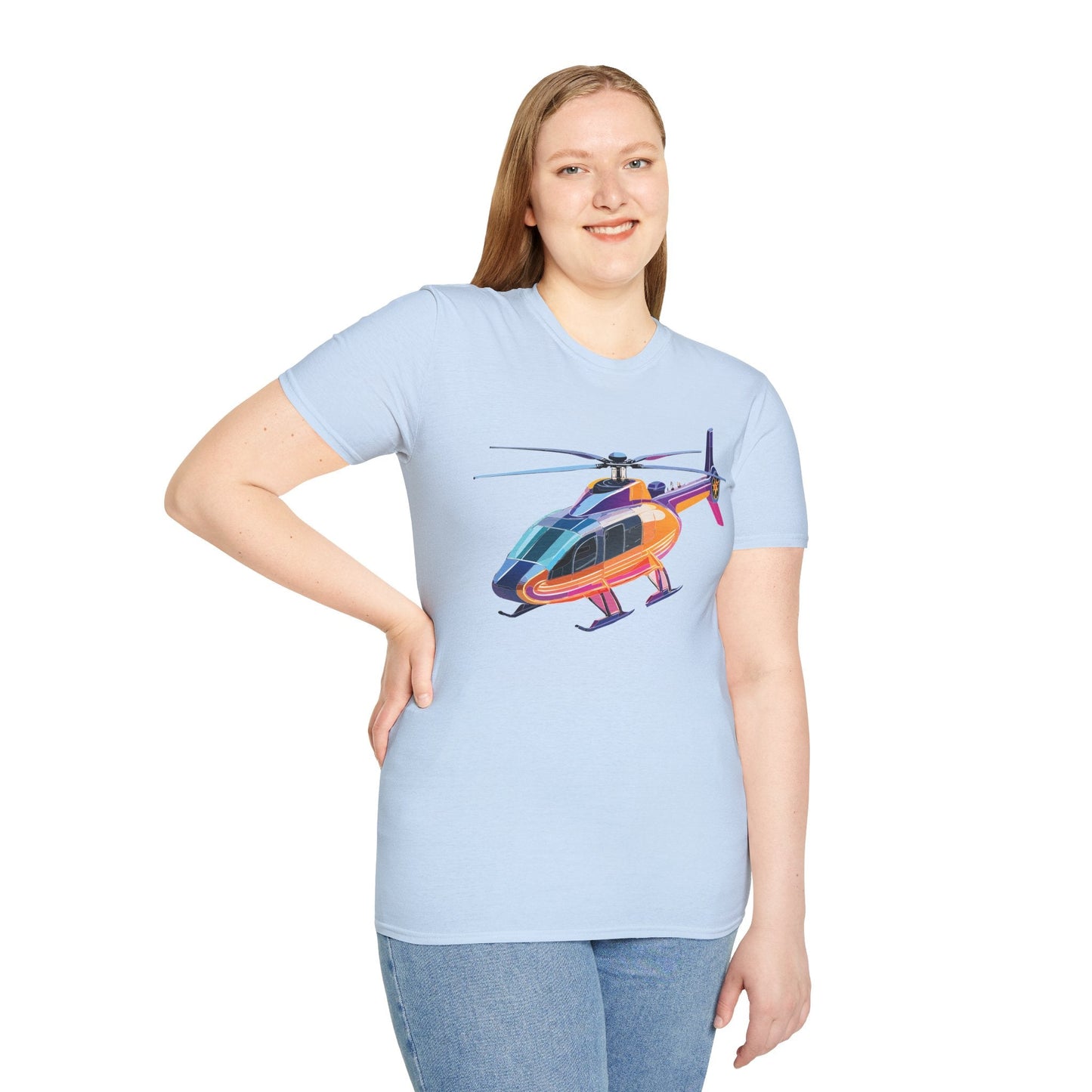 Chopper Helicopter Shirt Unisex Tee Gildan Softstyle 64000 Lightweight 100 Percent Cotton