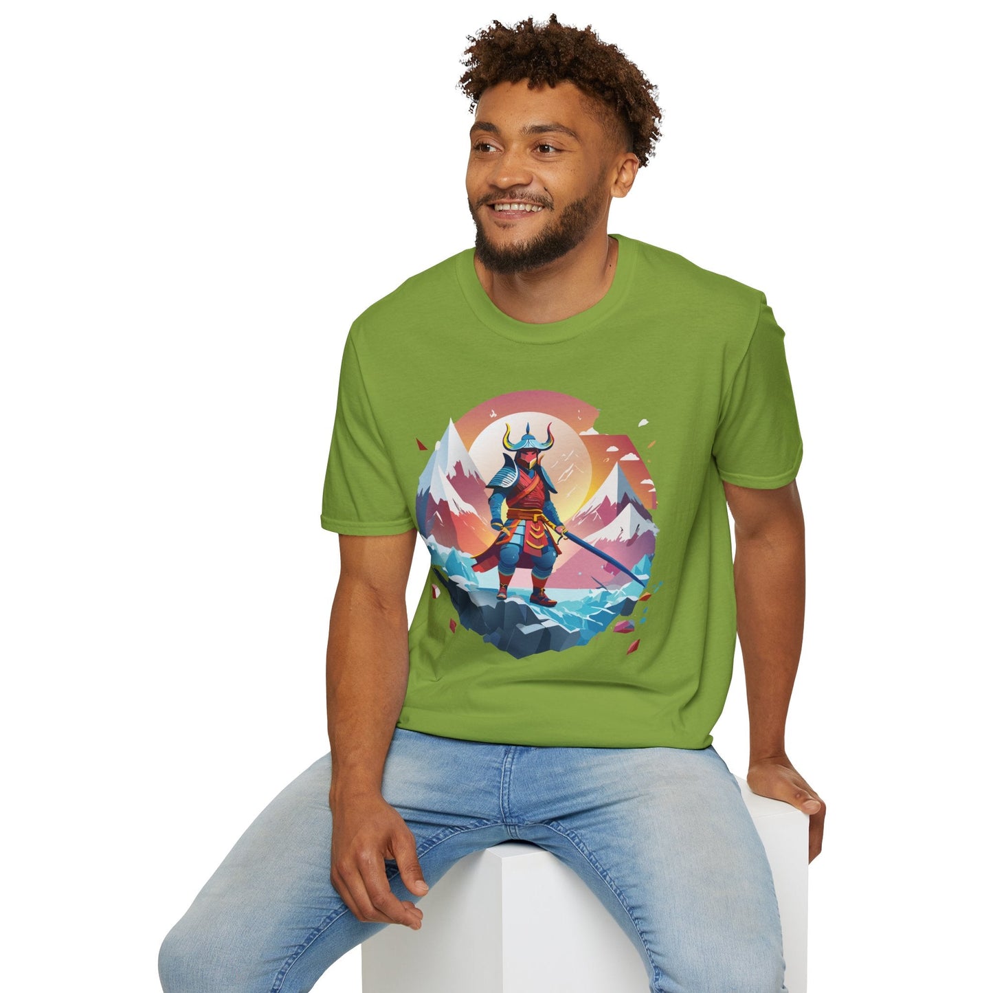 Samurai Style T Shirt Unisex Softstyle 64000 100 Percent Ring Spun Cotton Comfortable Tee
