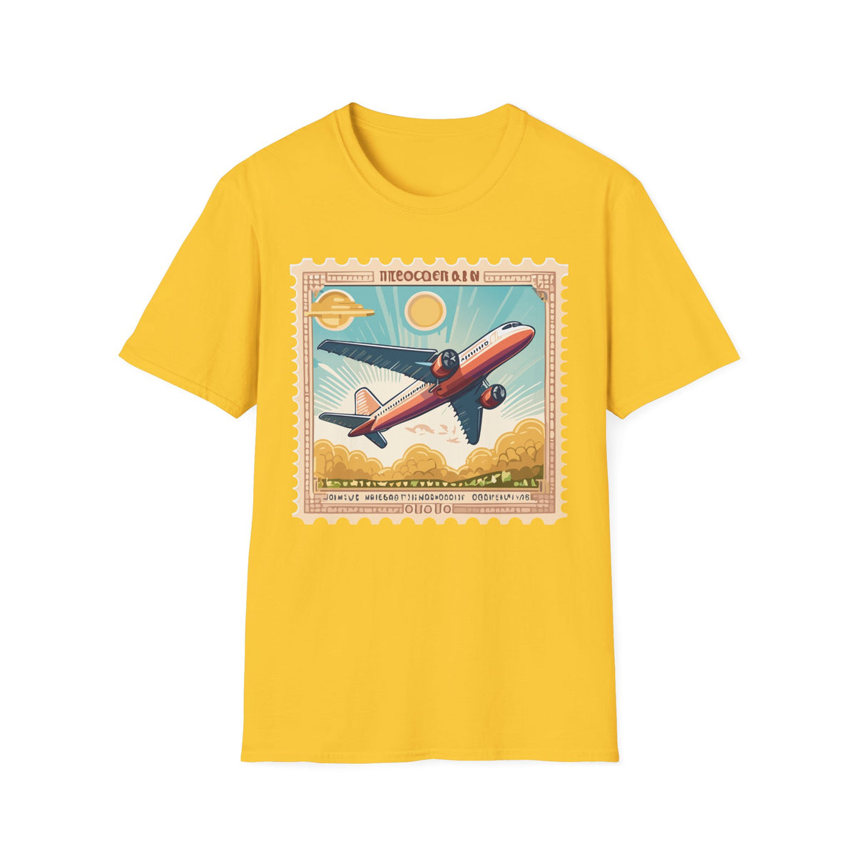 Vintage Airplane Poster T-Shirt | Retro Travel Aviation Art