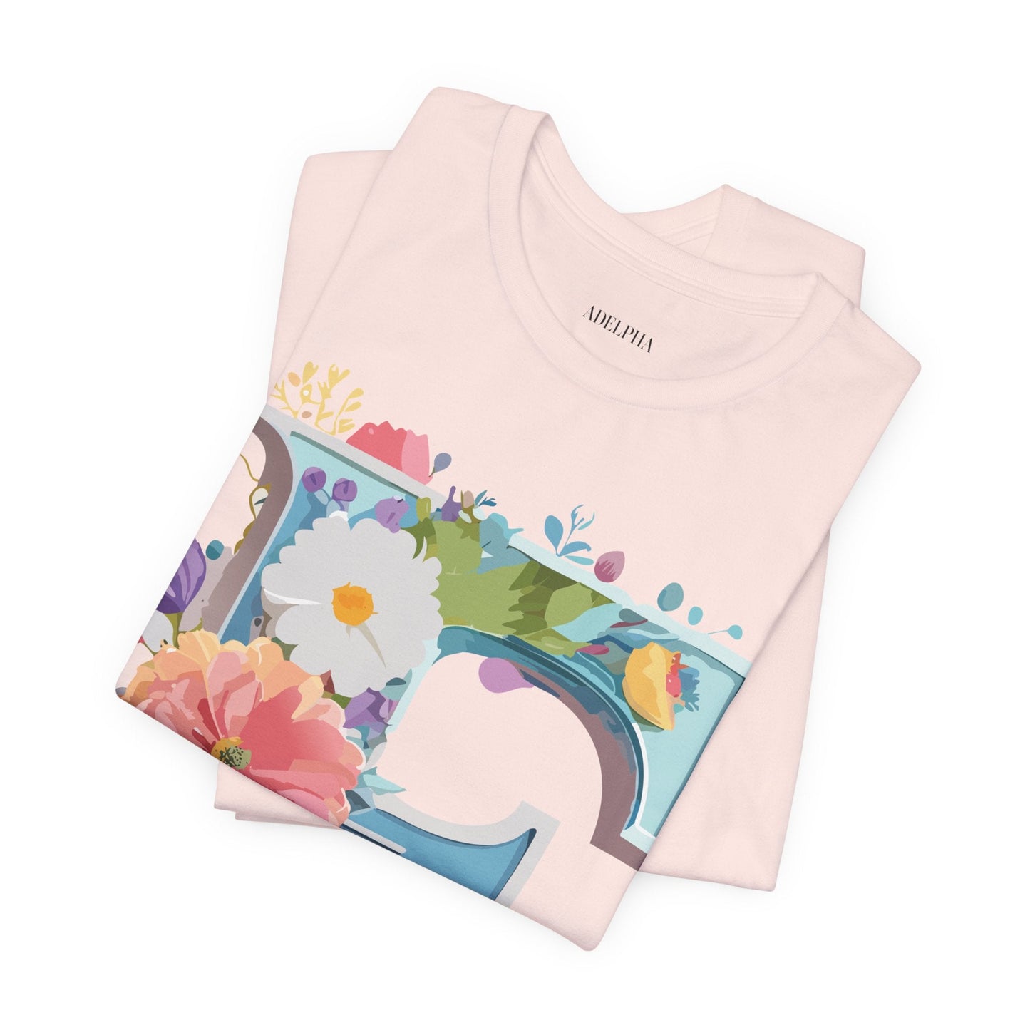 Letter F Shirt Unisex Graphic Tee Vintage Inspired Artwork By Adelpha Short Sleeve