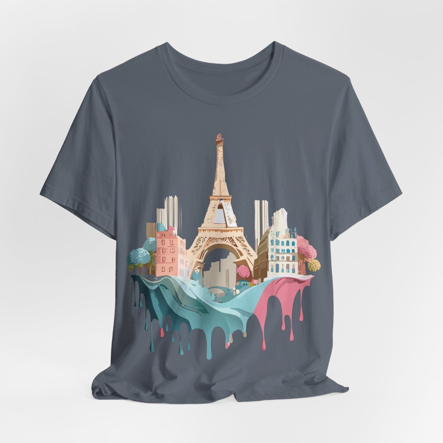 Paris Tourist Shirt Graphic Tee Unisex Jersey Short Sleeve Art Design By Adelpha Vintage Inspired
