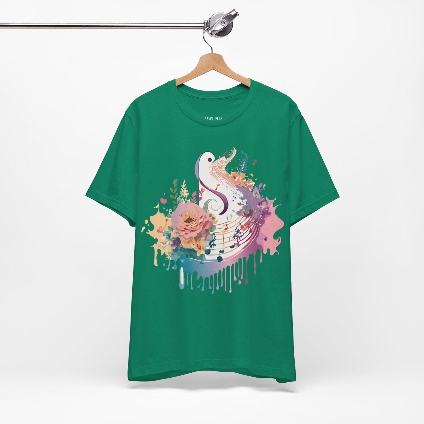 Adelpha Graphic Tee Unisex Short Sleeve Vintage Inspired Artwork Music Theme T Shirt