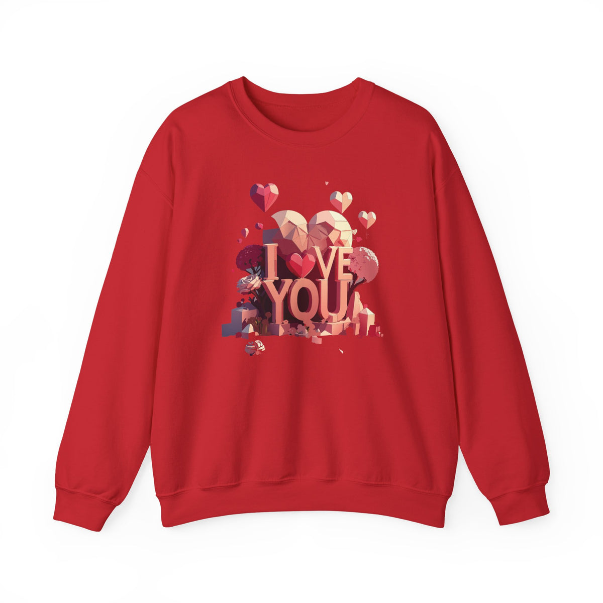 Unisex Big Heart Love Sweatshirt, Love Heart Sweatshirt, Floral Love Sweatshirt, 50/50 Cotton-Poly Valentine's Day Sweatshirt 10