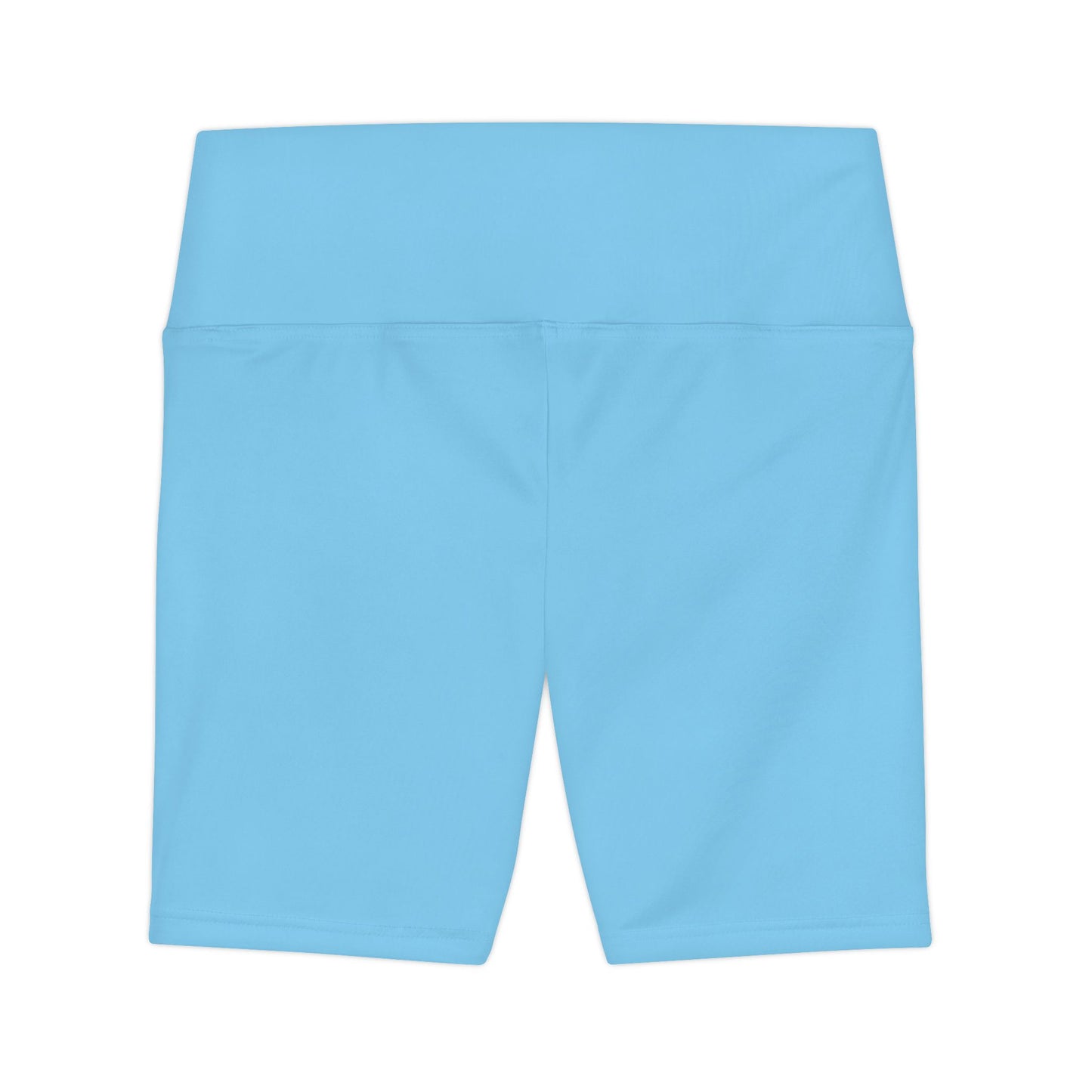 Turquoise Blue Women's Workout Shorts — Solid High-Waist Biker Shorts for Exercise & Everyday Wear