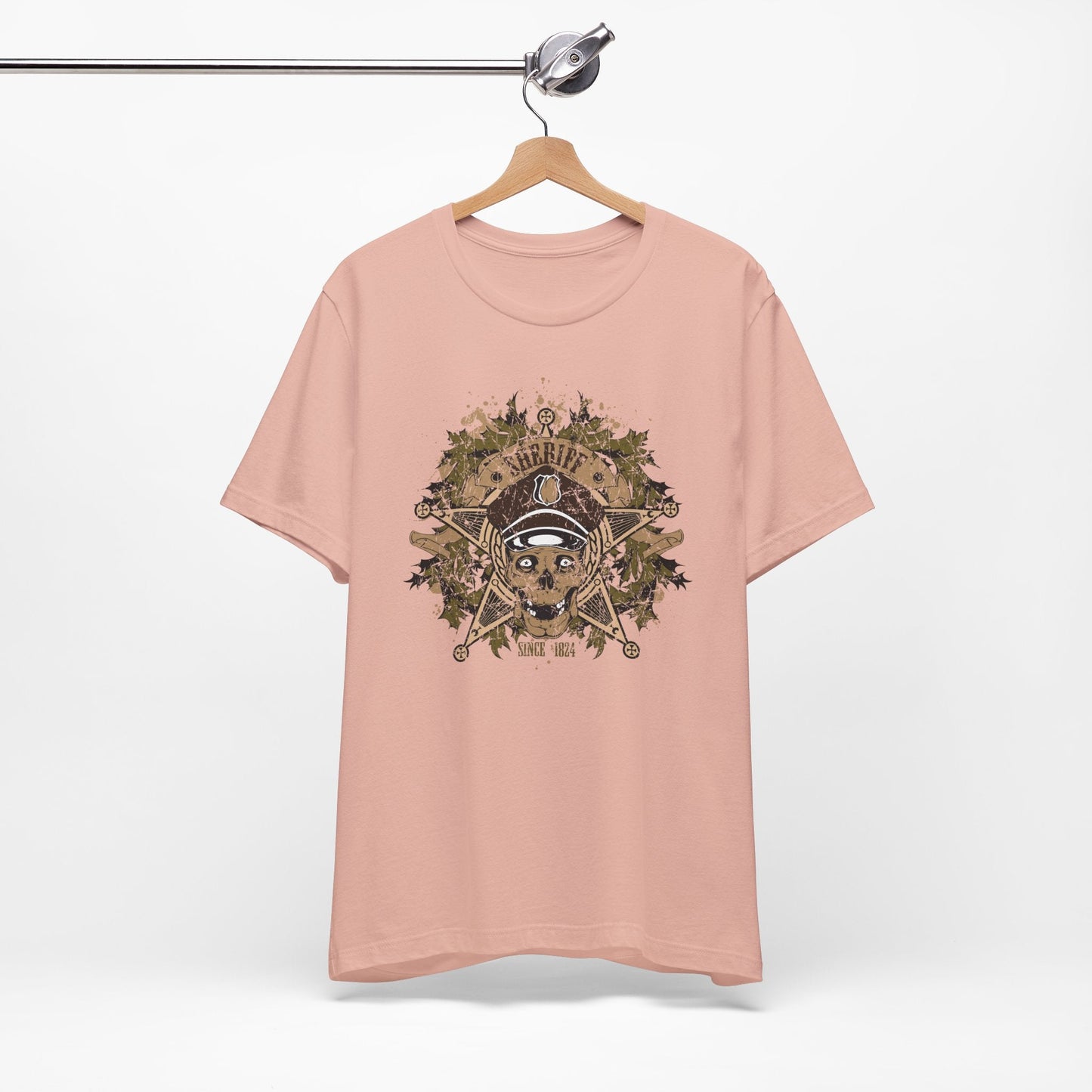 Skull Floral Emblem Graphic Unisex Cotton Tee Art-45