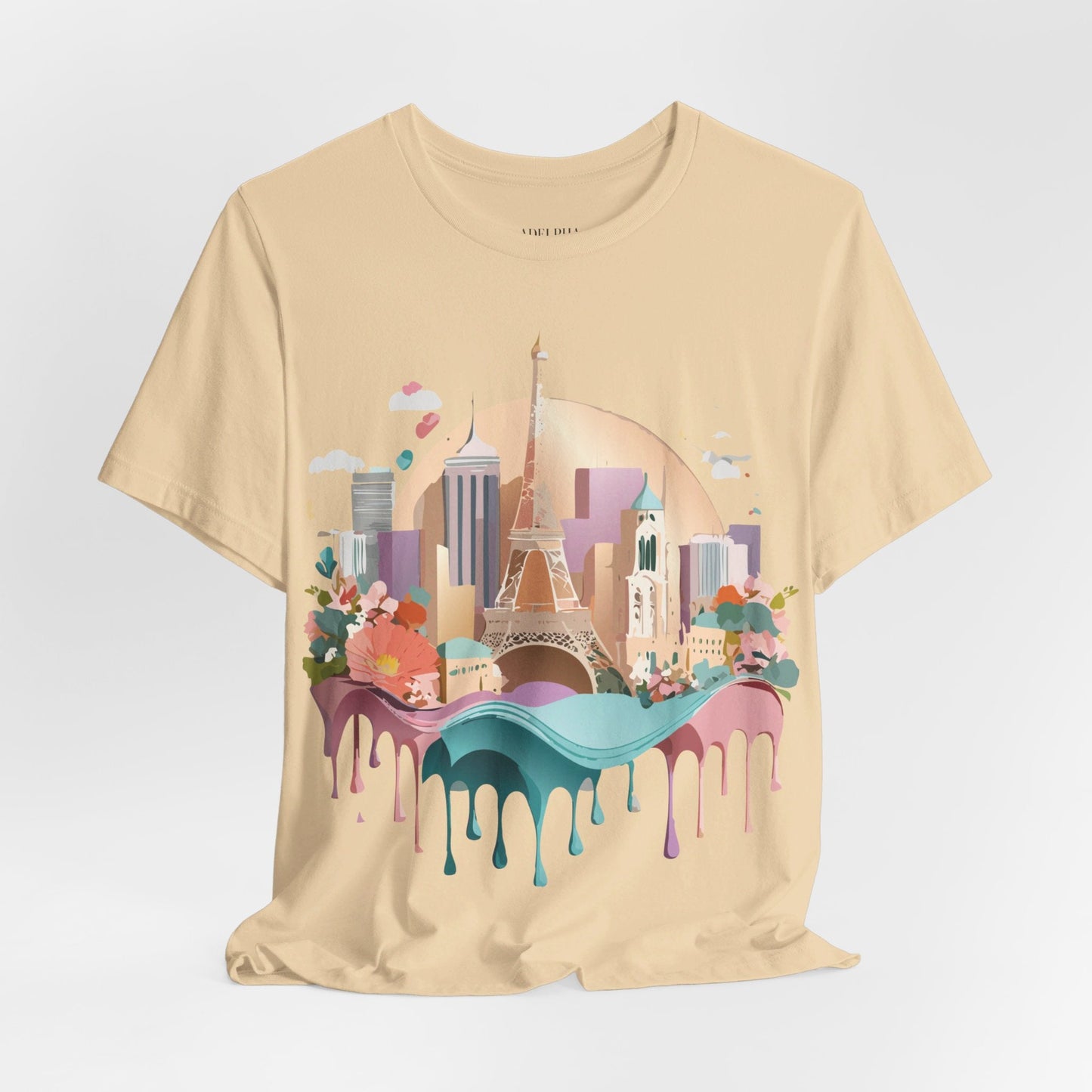 Tourist Shirt With Paris Graphic Tee Unisex Jersey Short Sleeve Art Design Adelpha Vintage Inspired
