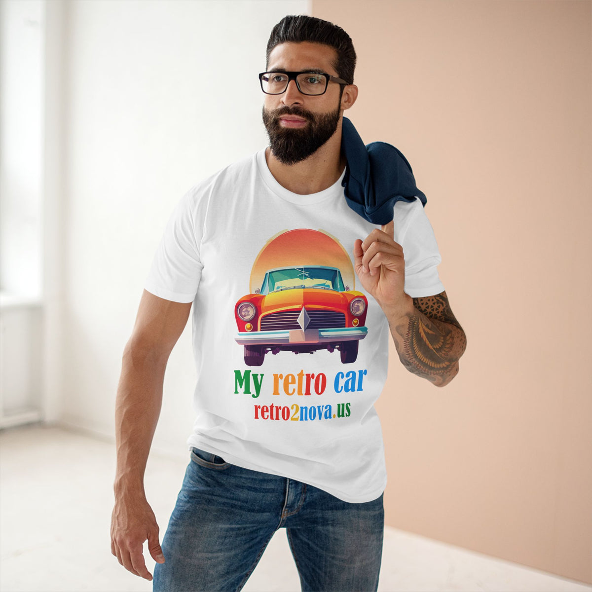 Retro Car Vintage Graphic Tee Staple Unisex 100 Cotton Tee Shirt - RC-10