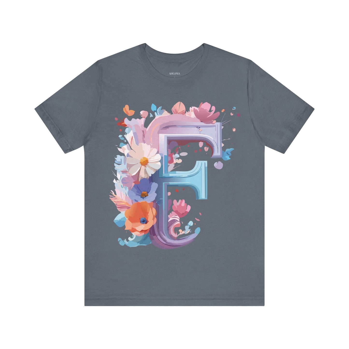 Letter F Shirt Graphic Tee Unisex Vintage Inspired Artwork From Adelpha Premium Short Sleeve