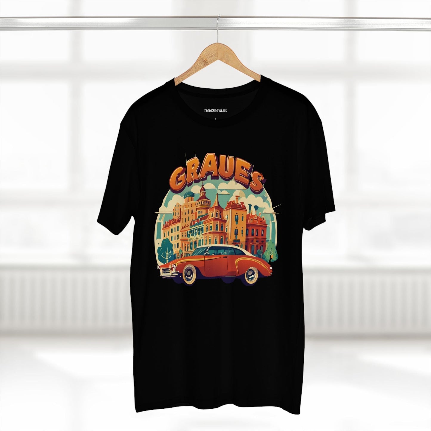 Retro Car Shirts Unisex Premium Cotton Art Tee By Retro2Nova Original Art Design Collection