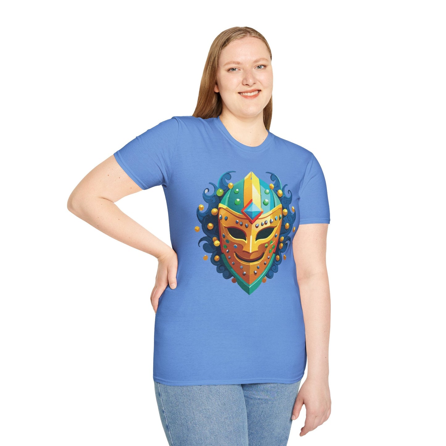 Mask Graphic Unisex Cotton Masquerade Design Artwork Tee 11