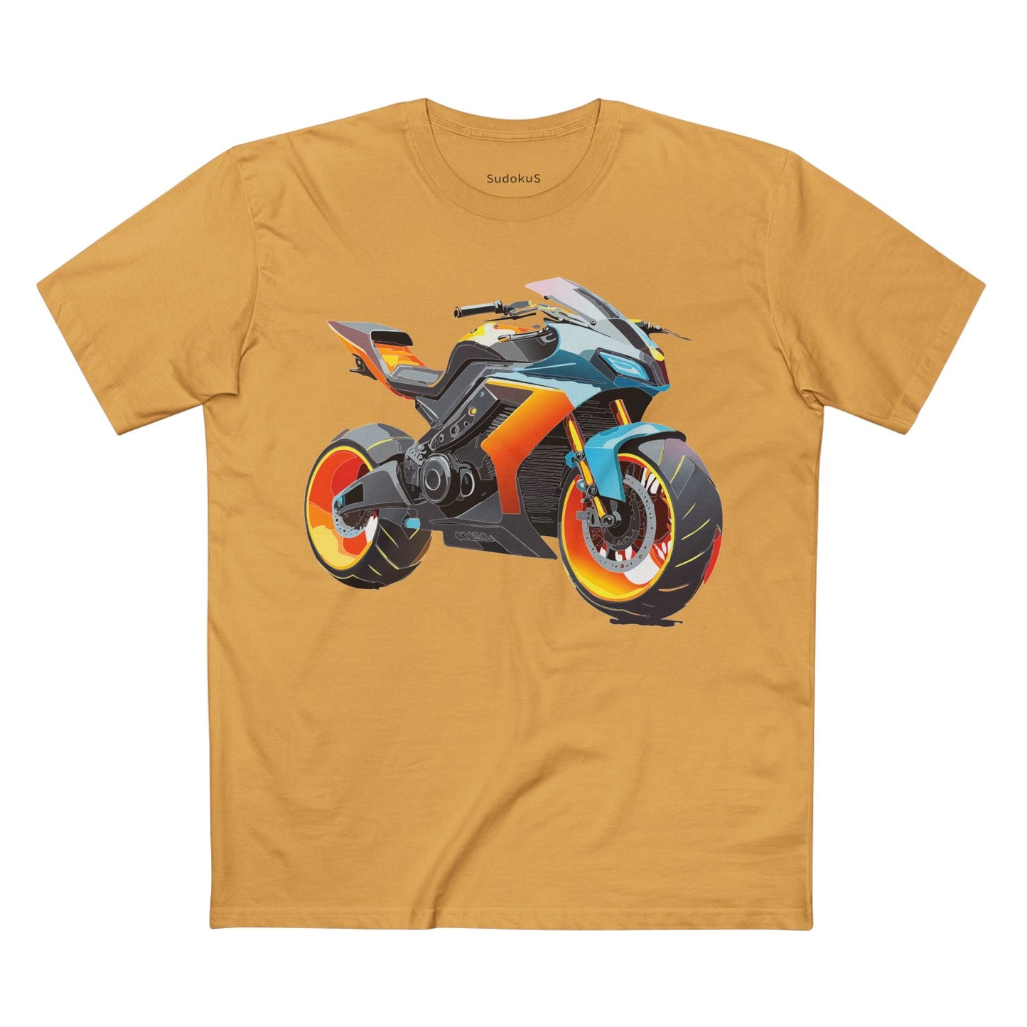 Moto Bike Graphic Unisex 100 Cotton Staple Tee 29