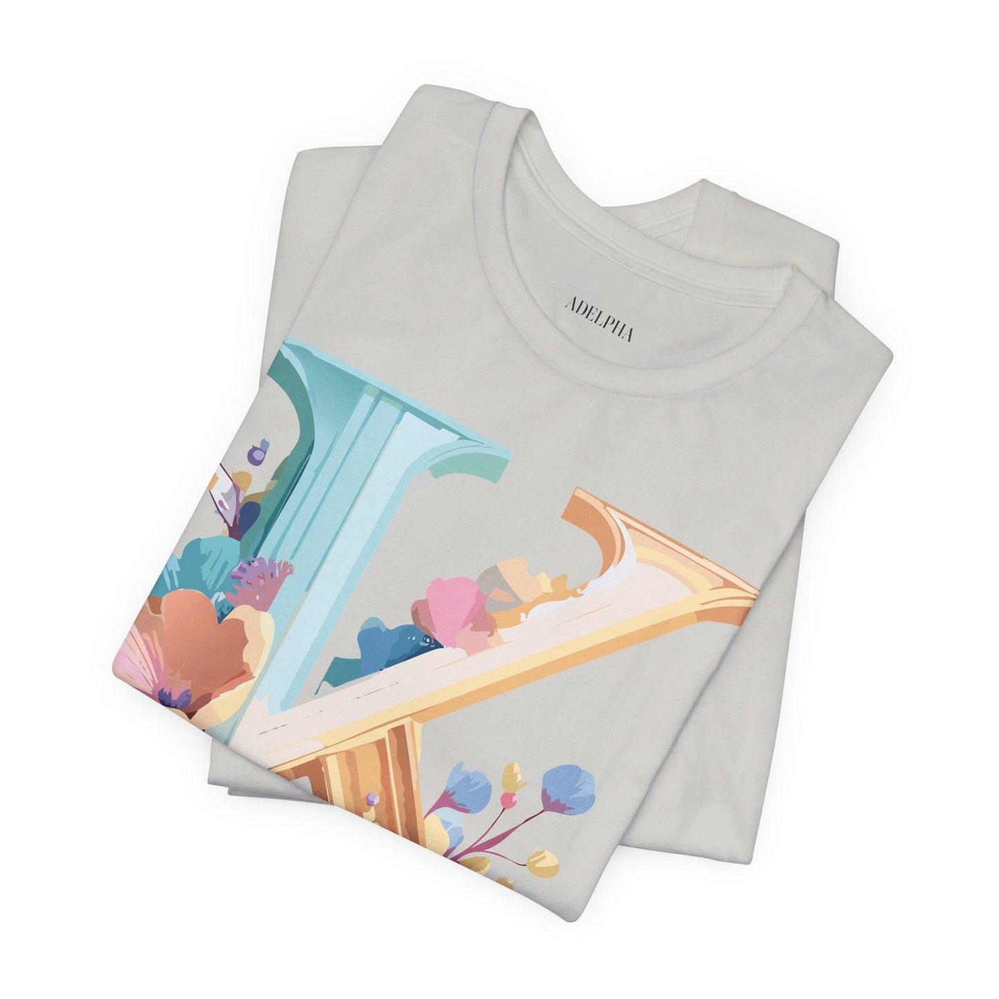 Letter K Graphic Tee Unisex Shirt By Adelpha Vintage Art Design Short Sleeve Collection