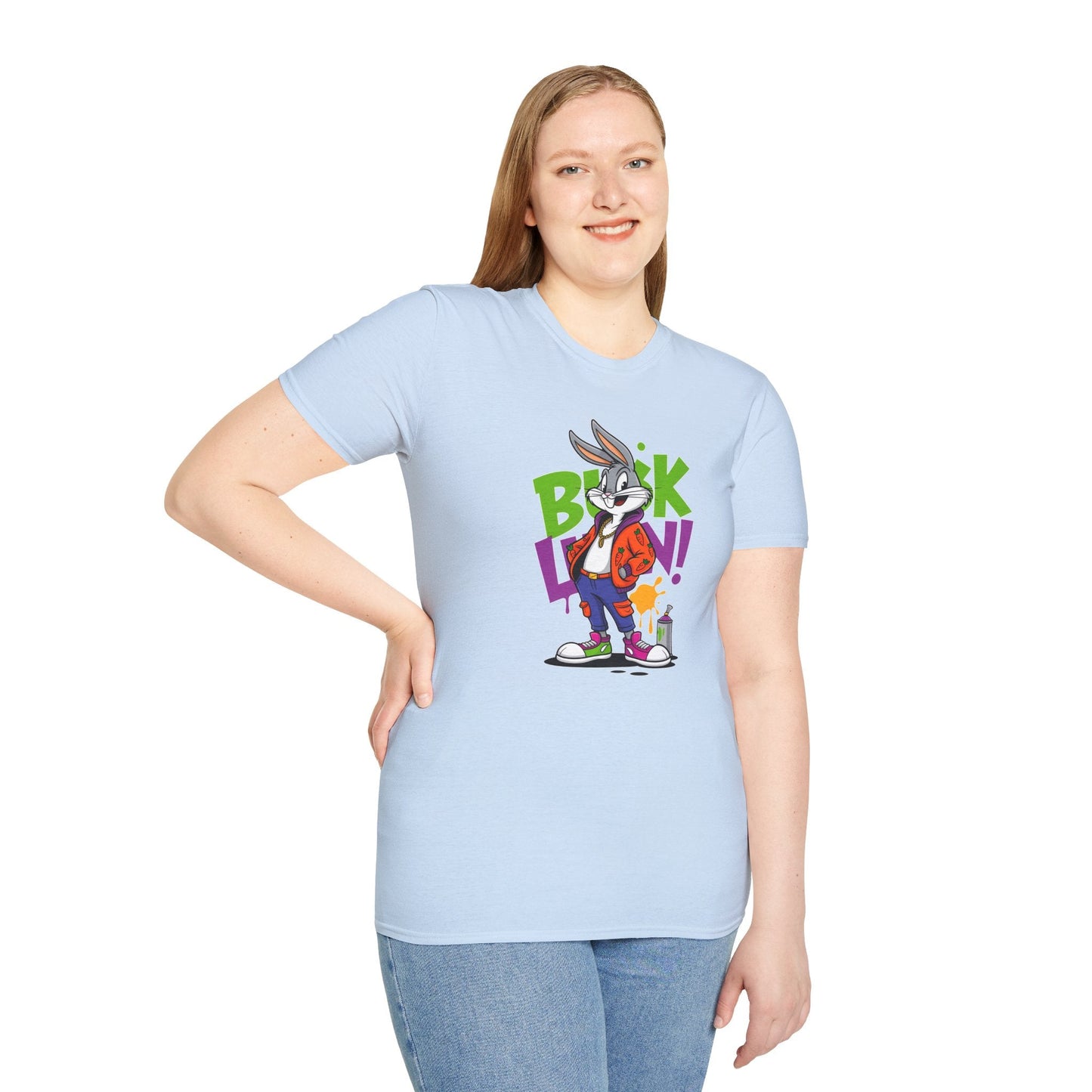 Cartoon Animal Graphic Tee Shirt Short Sleeve Unisex Animation Tee Softstyle Gildan 64000 Cotton