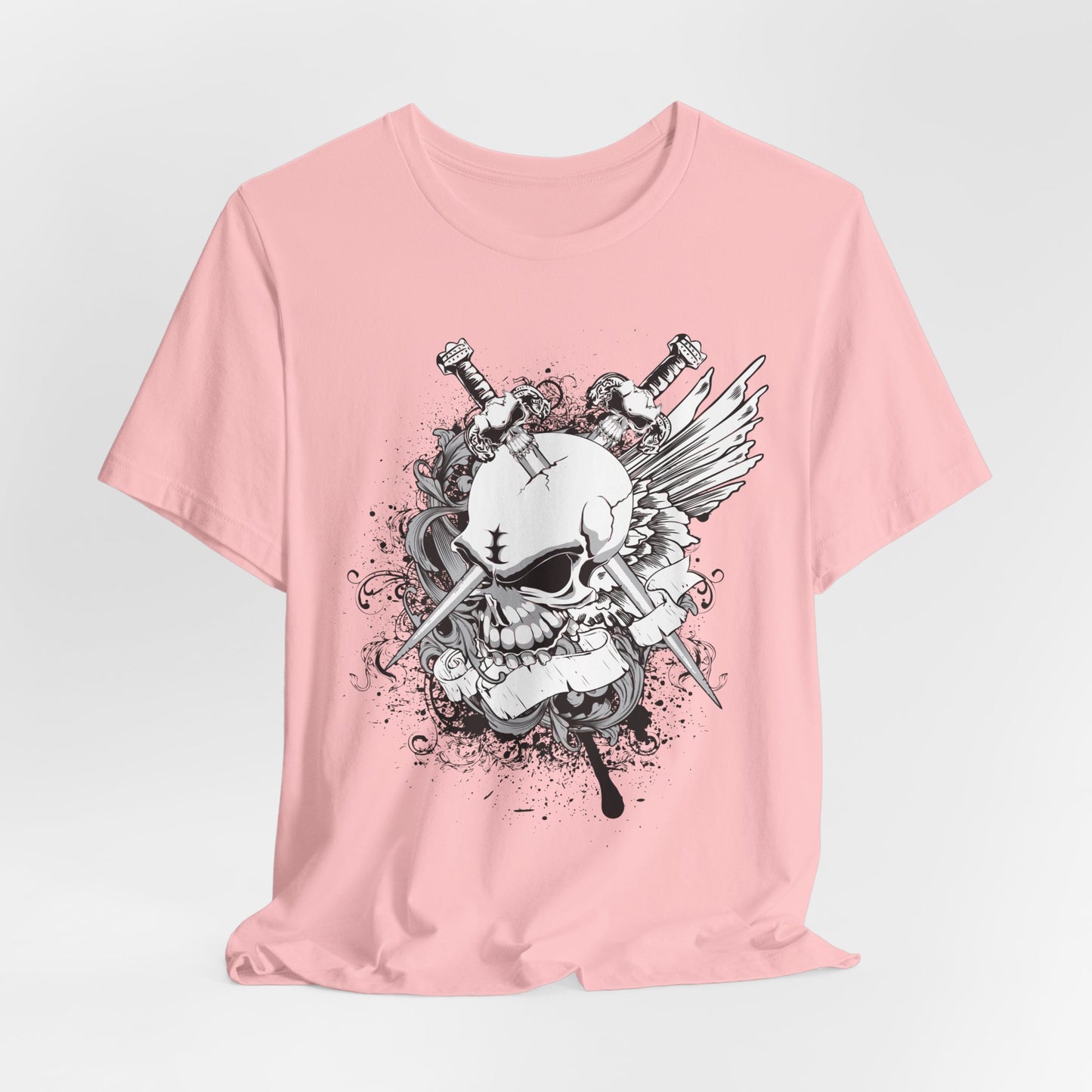 Dagger Skull Graphic Design Tee, Skull Shirt, Vintage Tees, Art Design T-Shirt, Vintage Graphic Tee, Art Shirts with Skulls