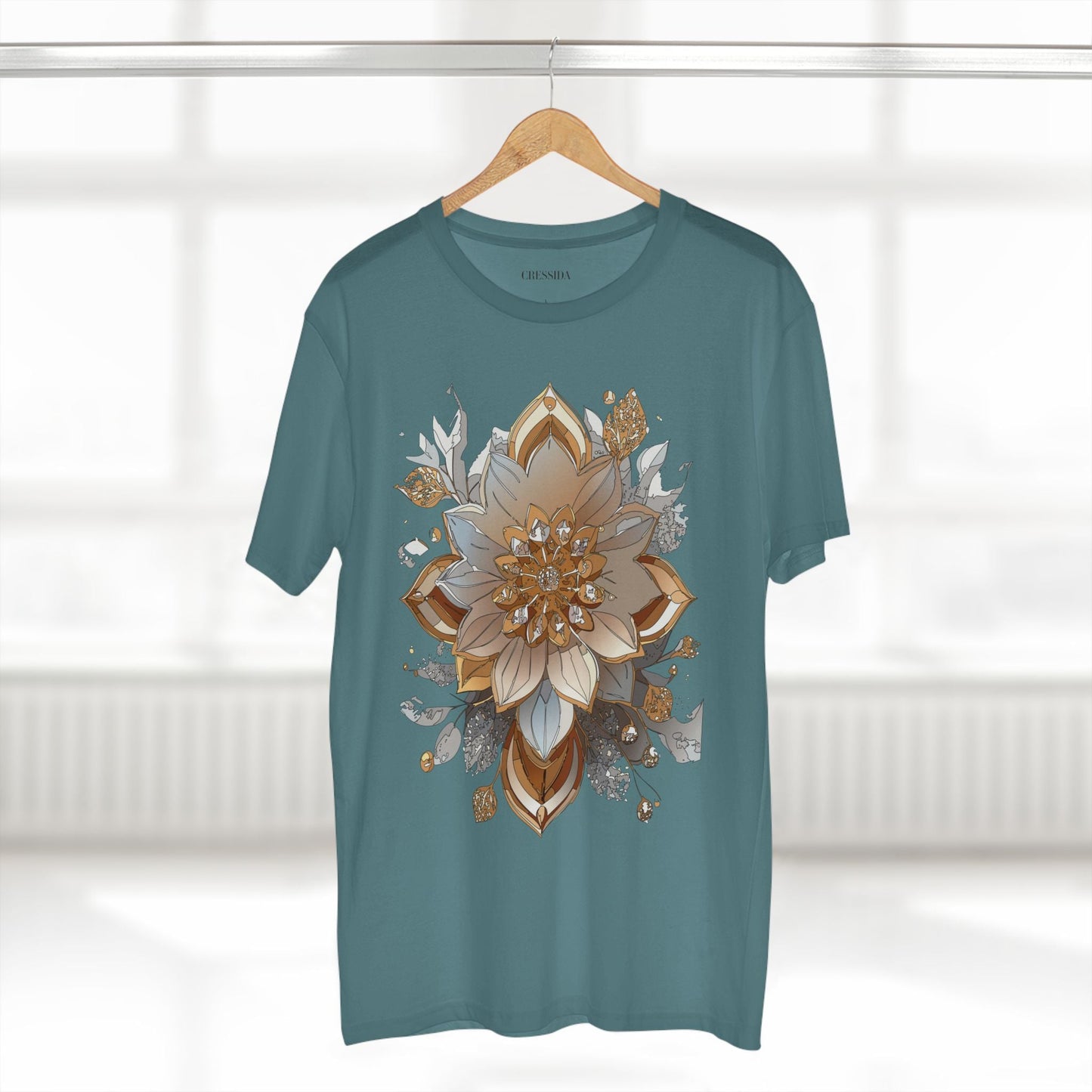 Floral Graphic T-Shirt Unisex 100 Cotton Art Design with Antique Flowers Tee 2