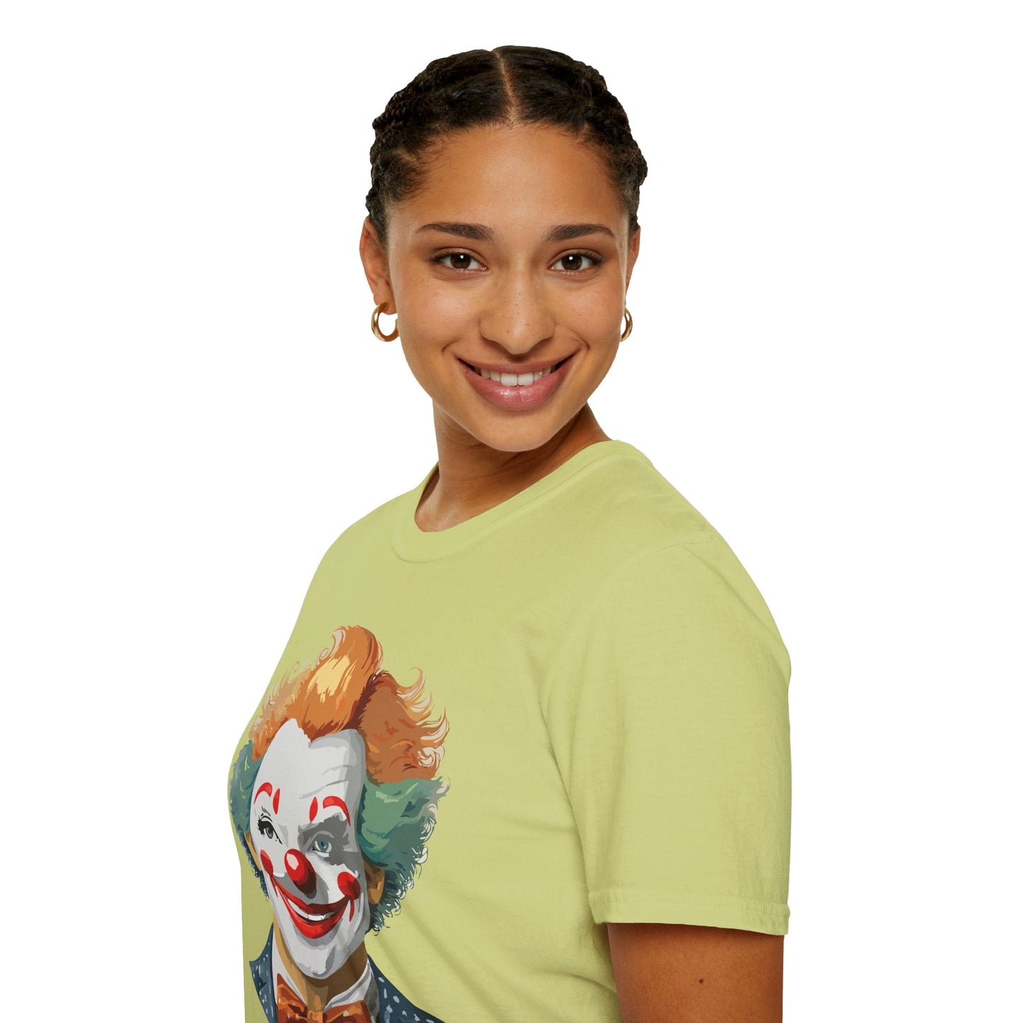 Unisex Short Sleeve Softstyle Clown T Shirt With Funny Man Circus Theme Tee Gildan 64000