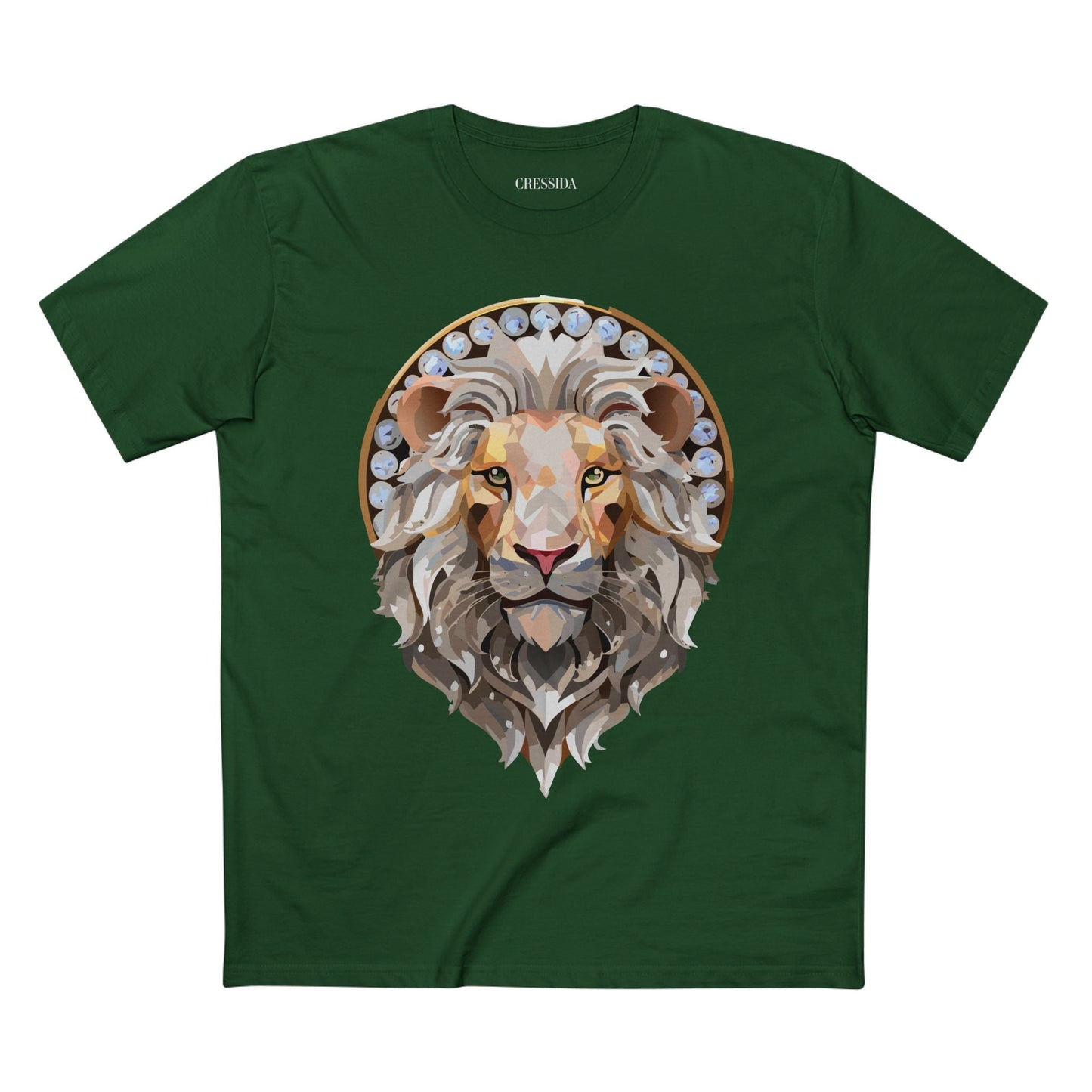 Lion Graphic Unisex 100 Cotton Tee With Unique Animal Golden Medallion Art Design 8