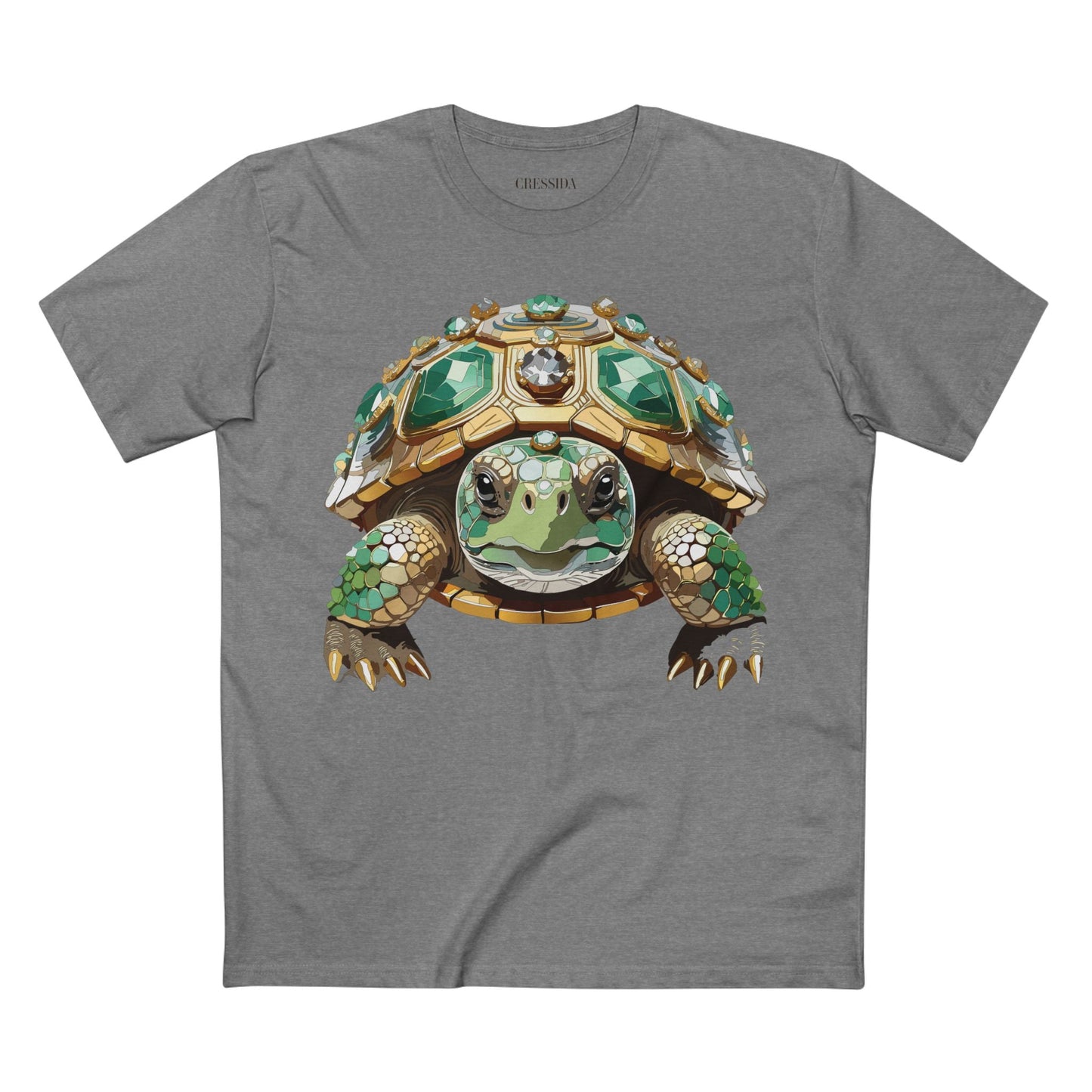 Turtle Graphic Unisex 100 Cotton Tee With Unique Animal Golden Medallion Art Design 31