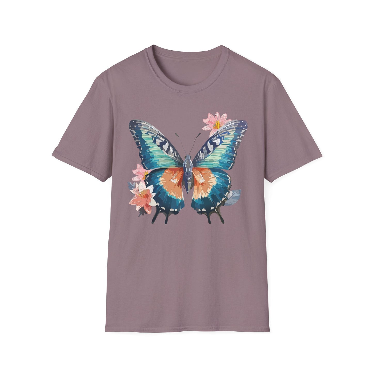 Butterfly T Shirt Unisex Cotton Tee Monarch Butterfly Design Softstyle 64000 Gildan Brand Quality