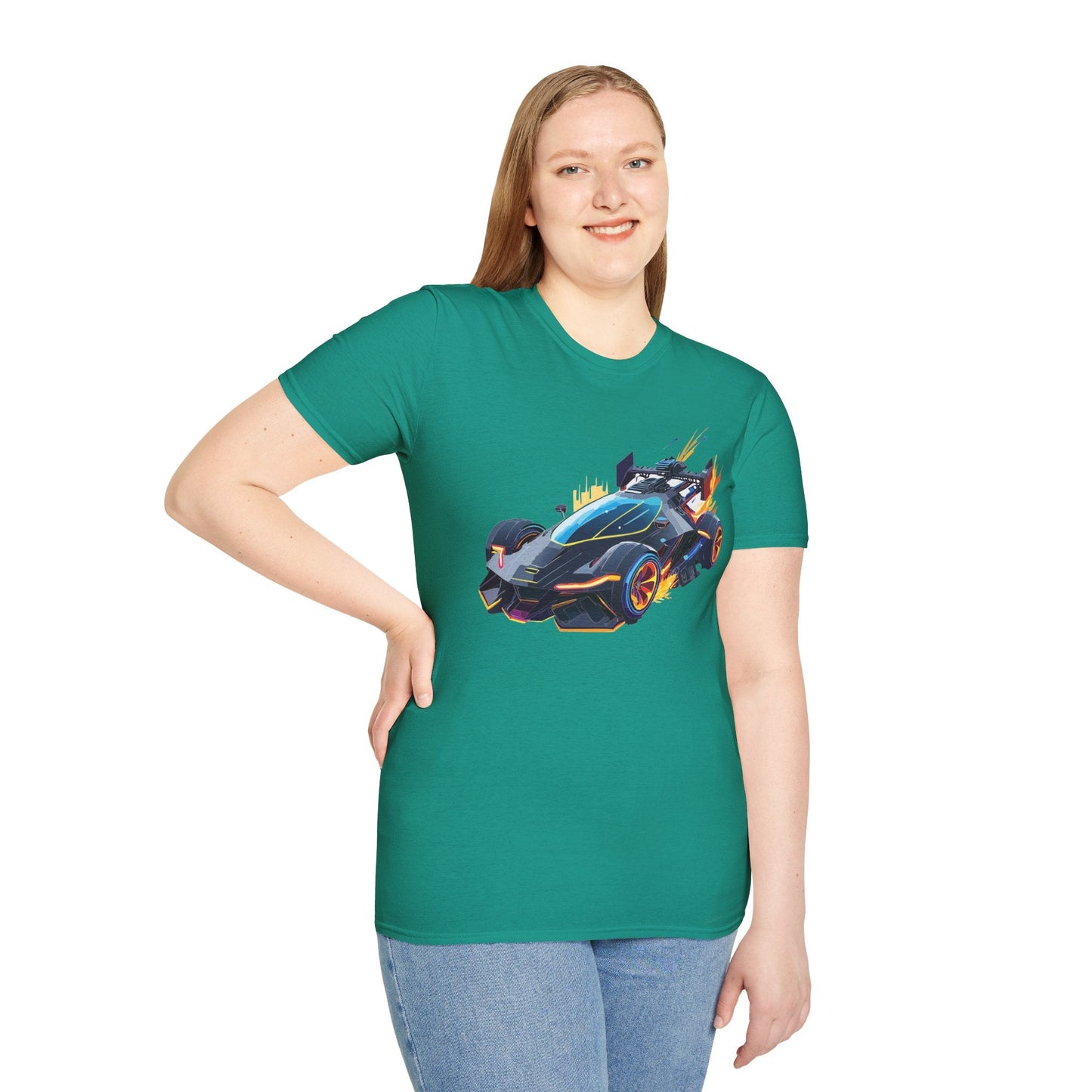 Unisex Car T Shirt With Cars Design Hot Wheels Graphic Tee Gildan Softstyle 64000