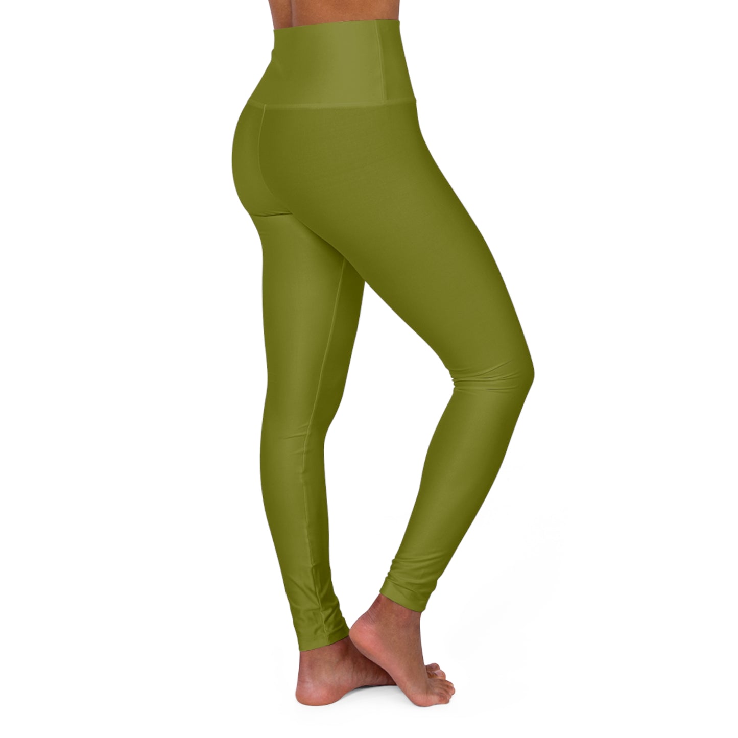 Olive Color High-Waist Yoga Leggings Women's Seamless Poly-Span Stretchy Pants XS-2XL