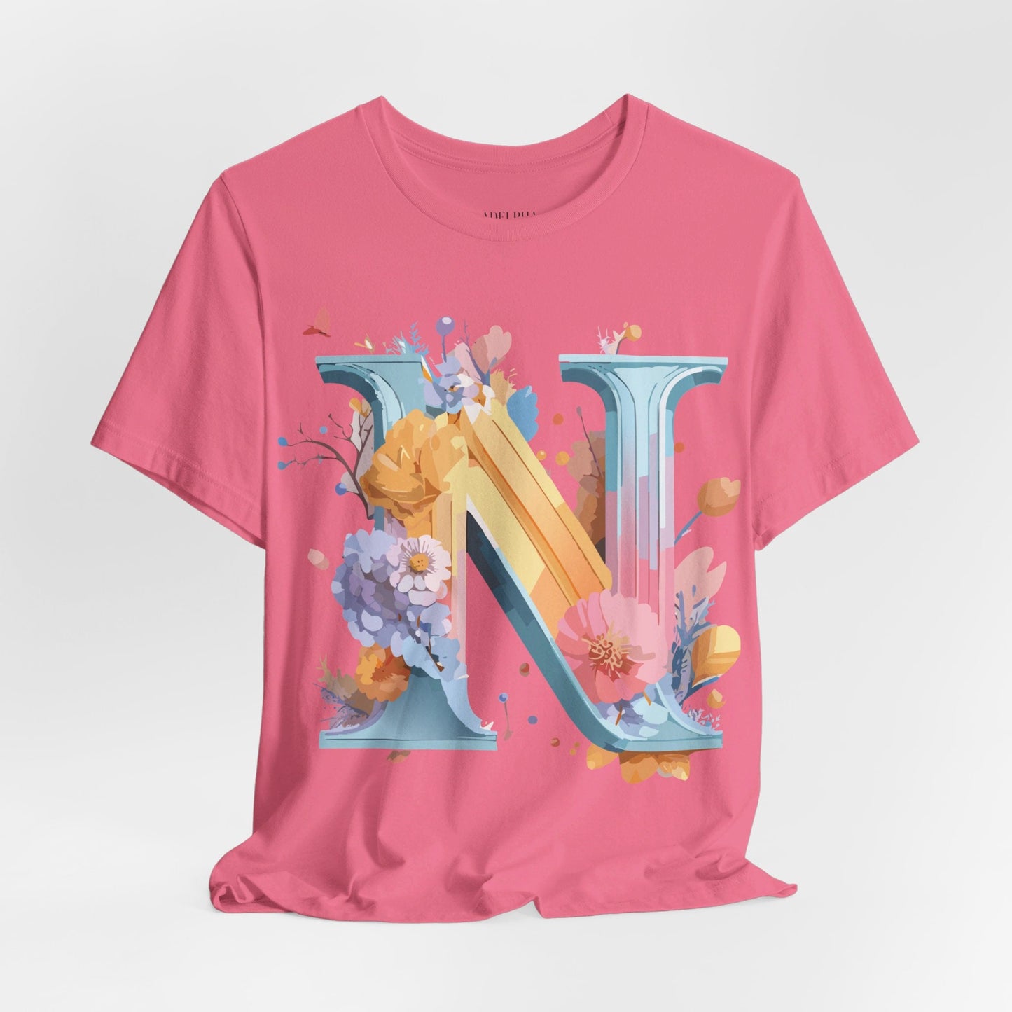 Letter N Shirt Classic Unisex Graphic Tee With Premium Vintage Adelpha Artwork Jersey Short Sleeve