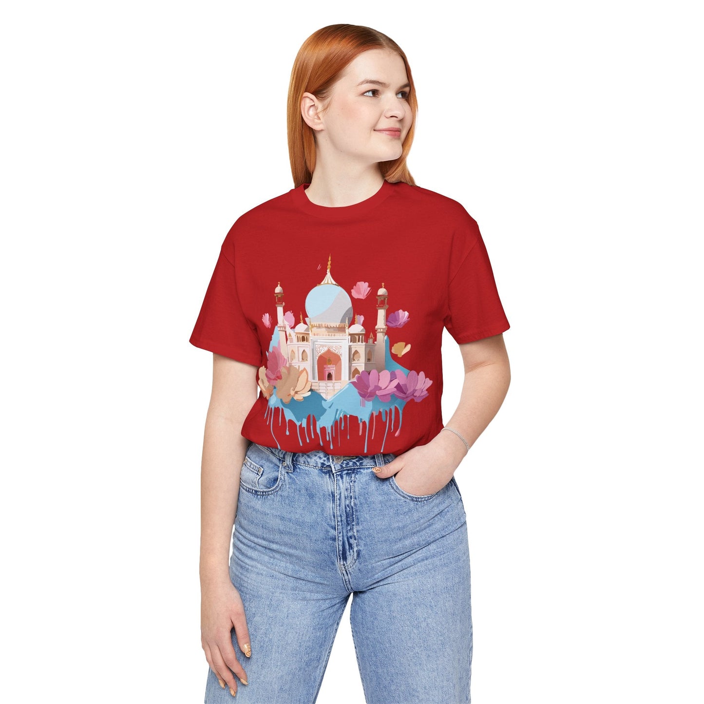 Unisex Taj Mahal Graphic Tee Tourist Shirt With Vintage Adelpha Artwork For Travel Lovers