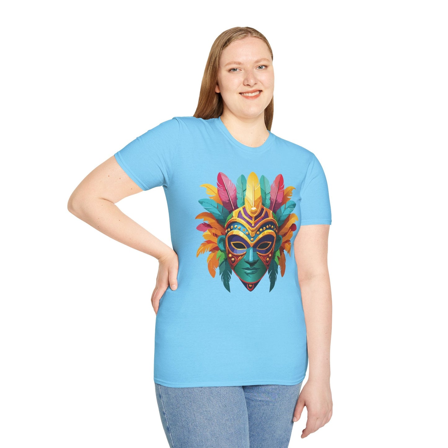 Mask Tee Shirt Unisex Masquerade Design Gildan Softstyle 64000 100 Percent Ring Spun Cotton Tee