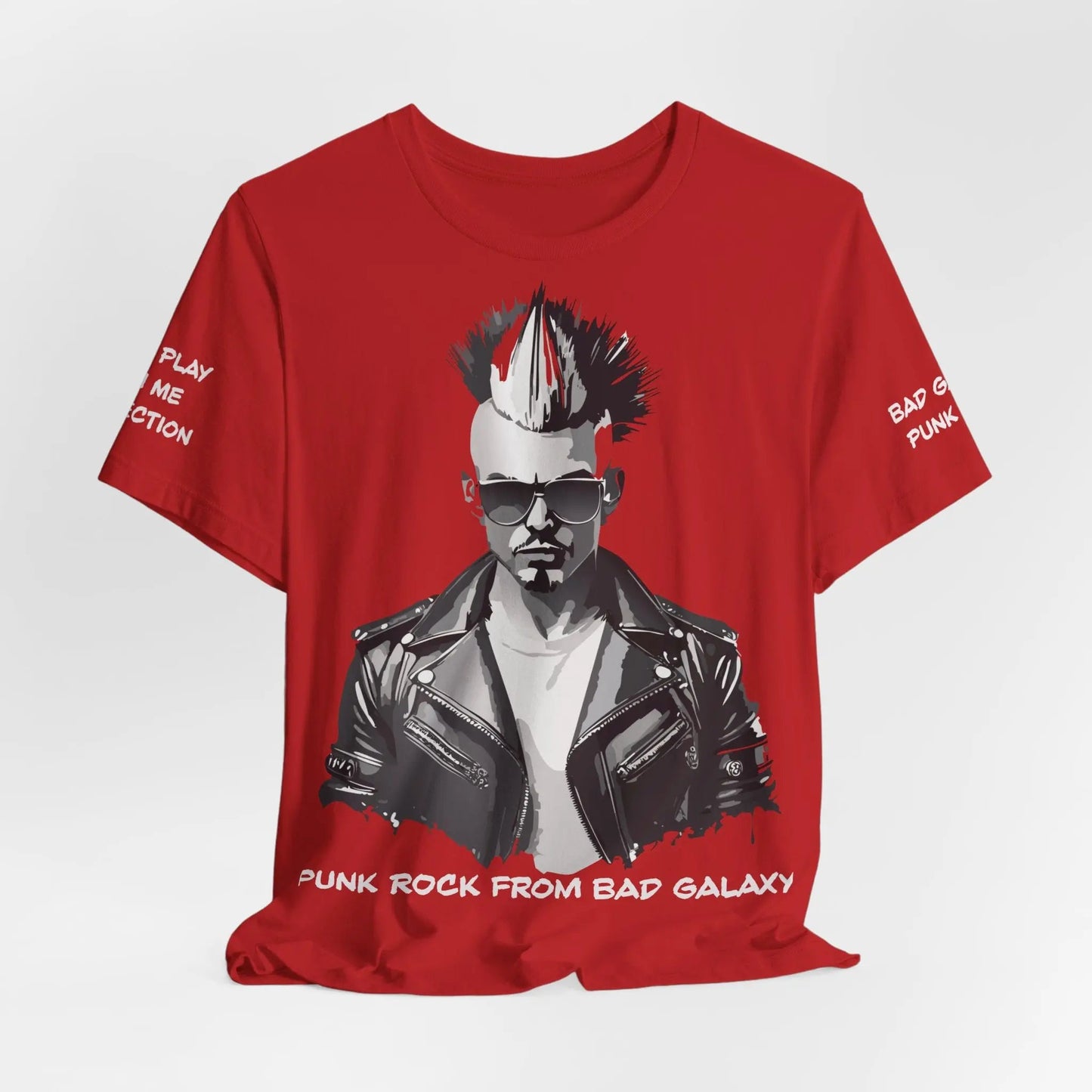 Punk Rock Tee Shirt Made To Order From Bad Galaxy Eco Friendly Inks Cotton Tee Made In USA