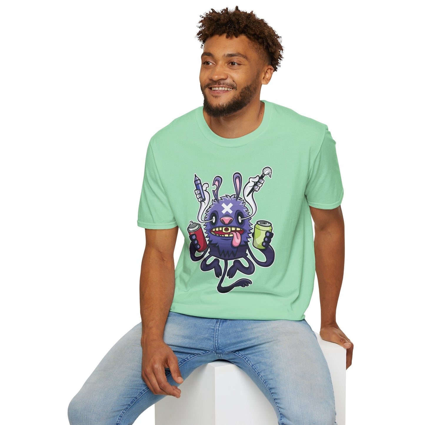 Cartoon T Shirt Animation T Shirt Funny Tee Shirt Unisex Softstyle Gildan 64000 Art Design