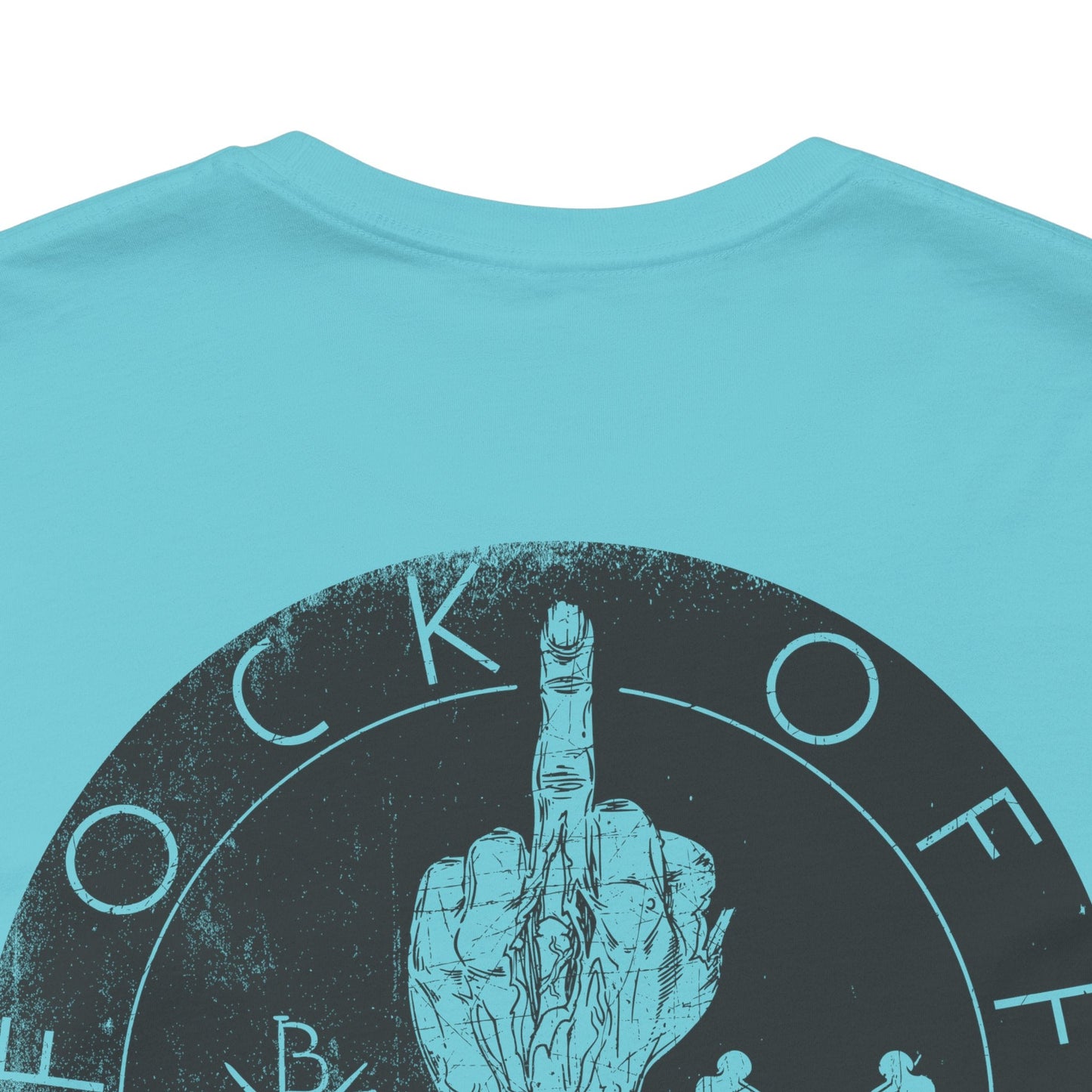 Middle Finger Skull Graphic Design Unisex Cotton T-Shirt A-11