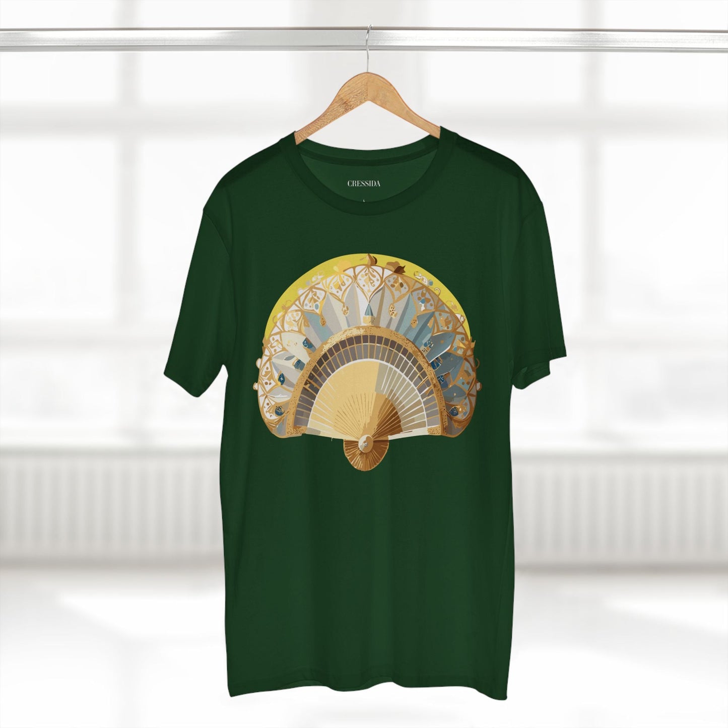 Antique Fan Graphic Design T-Shirt Unisex 100 Cotton Floral Carnival Artwork Tee 19