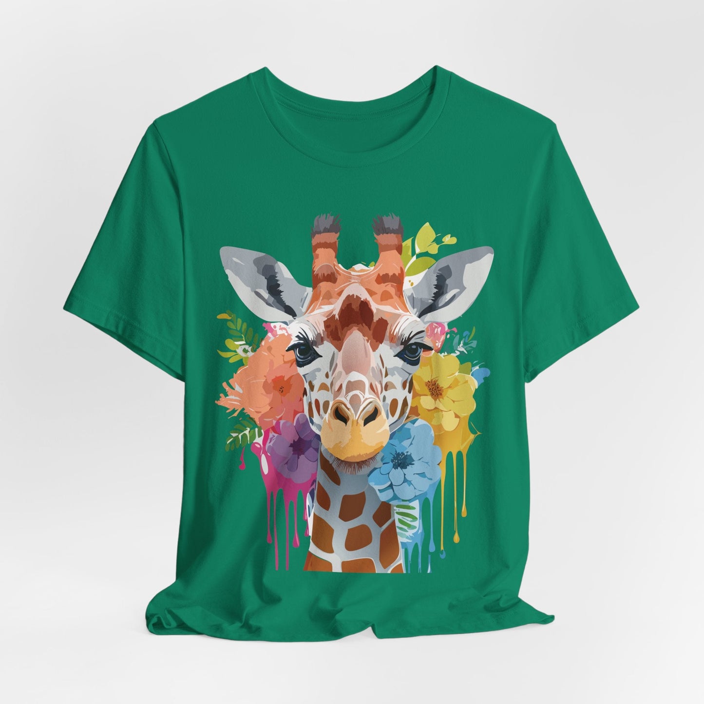 Giraffe Graphic Tee By Adelpha Unisex Vintage Inspired Art Design Short Sleeve Jersey Shirt